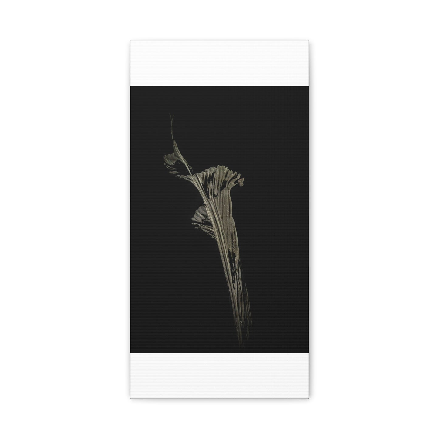 Calla Lilly - Minimalist Botanical Canvas Print — Monochrome Flower Art on Black Matte