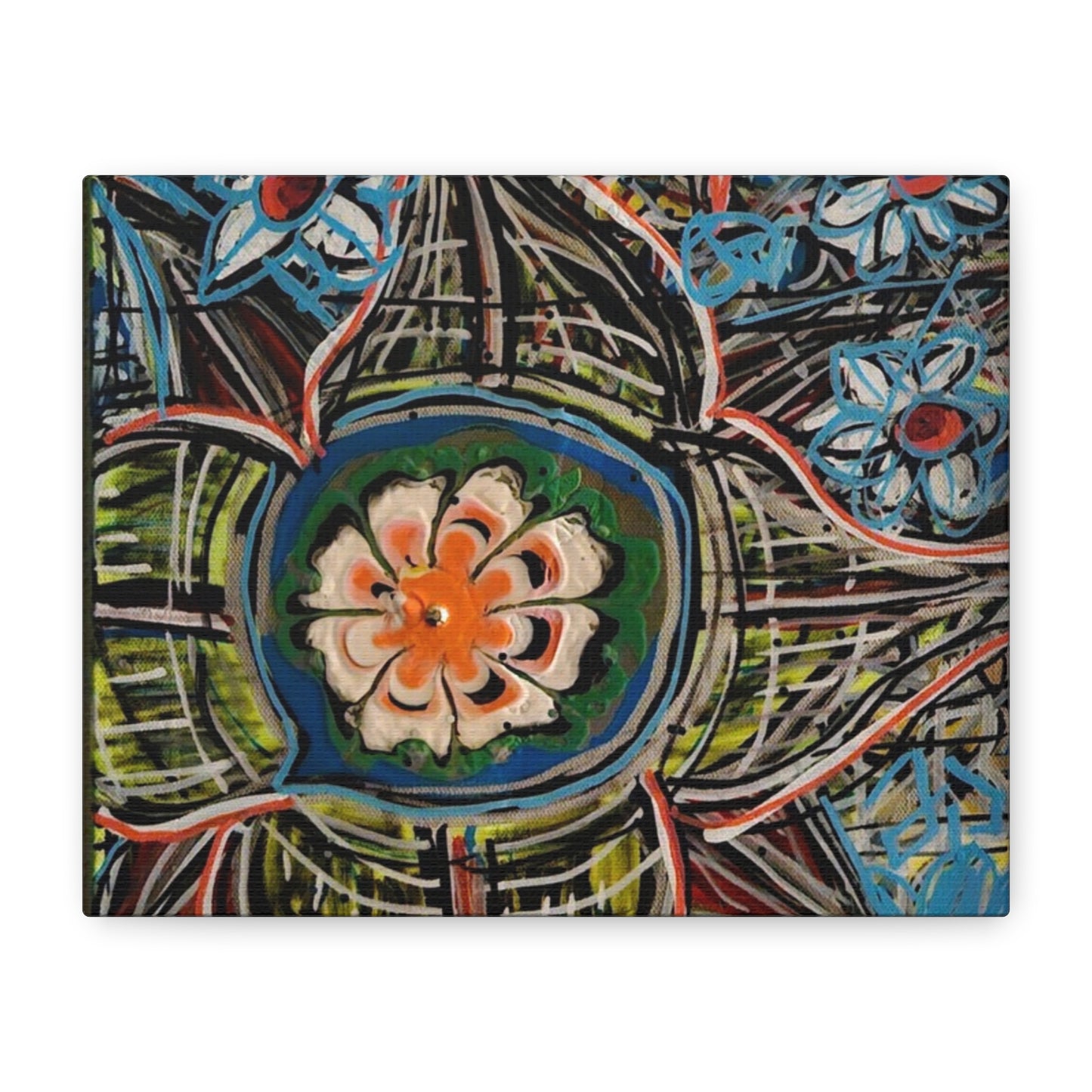 urban_gardening_02 - Abstract Floral Mandala Matte Canvas Print (Stretched 1.25")