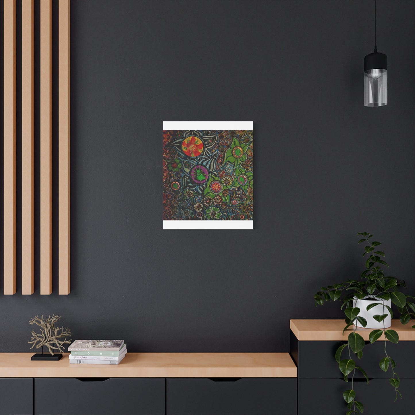 Urban_gardening-03 - Psychedelic Floral Canvas Print — Vibrant Abstract Garden Wall Art