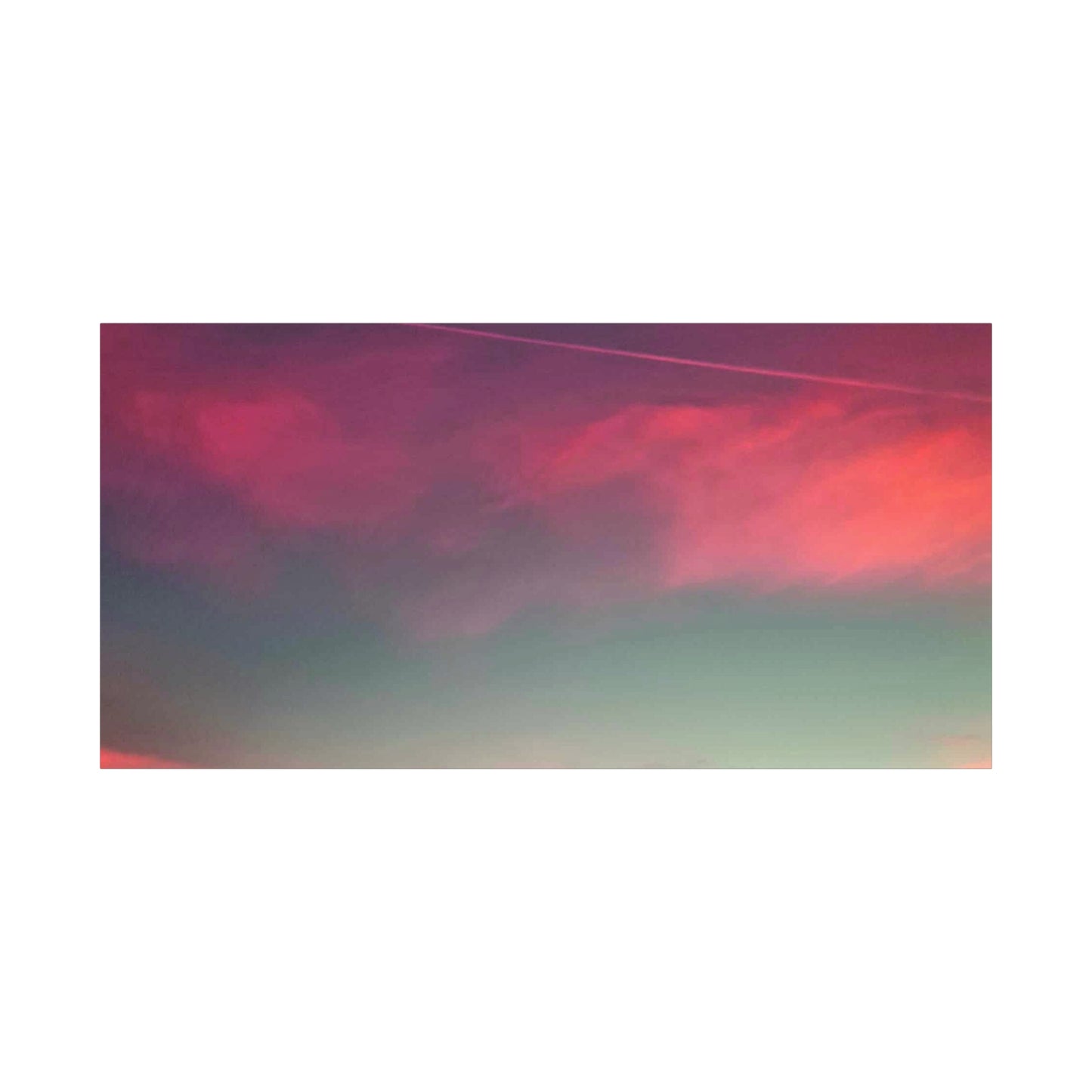 pink sky at morning - Horizon Matte Canvas Print — Vibrant Pink & Teal Sky Wall Art, Stretched 1.25"