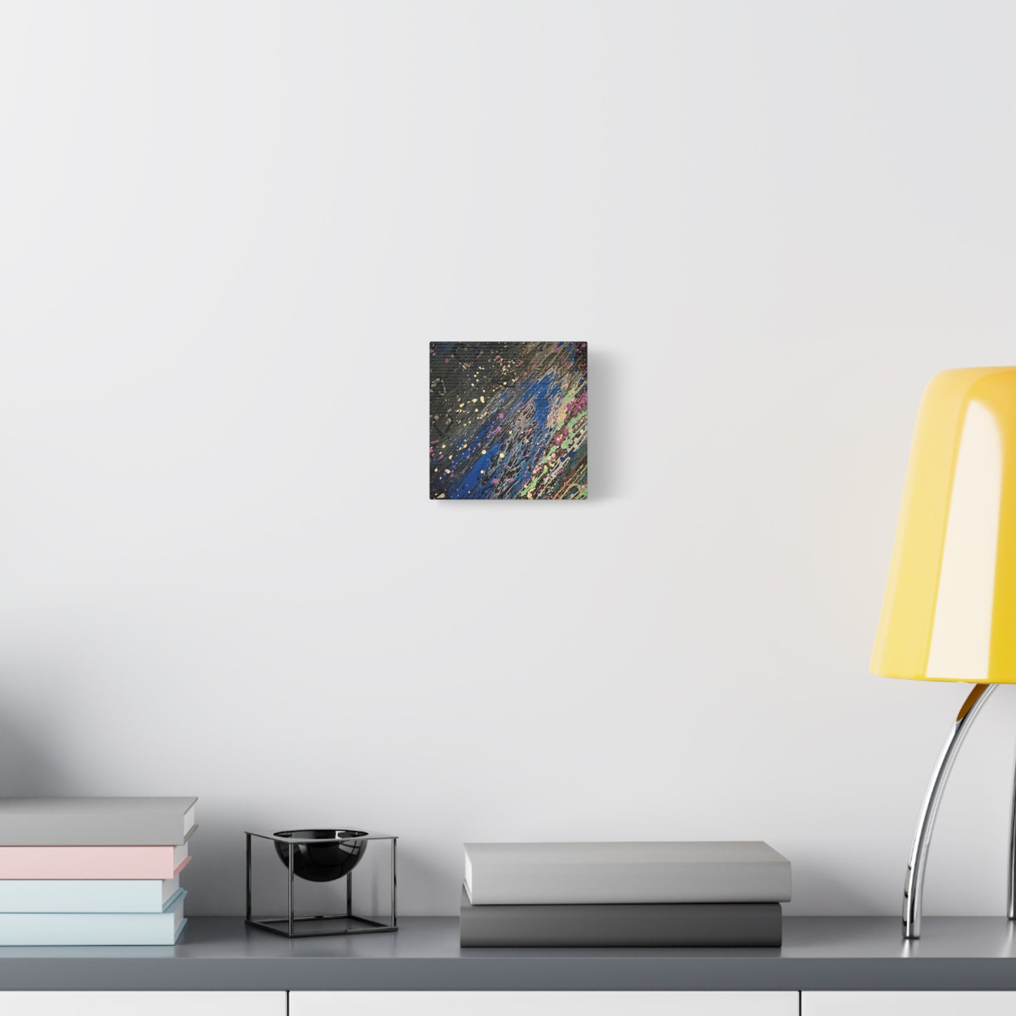 Abstract Splatter Matte Canvas Print — Colorful Fluid Art Wall Decor, Stretched 1.25"
