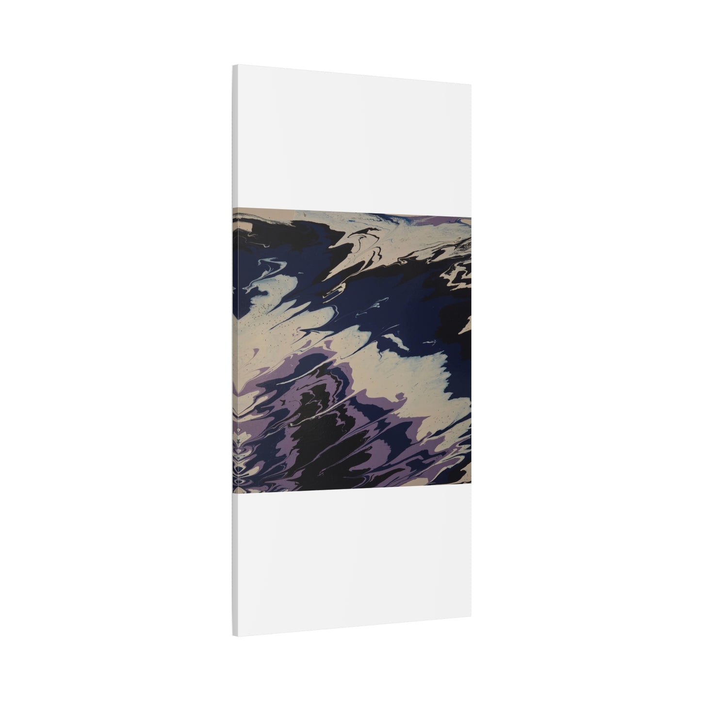 Abstract Navy & Lavender Wave Matte Stretched Canvas (1.25")