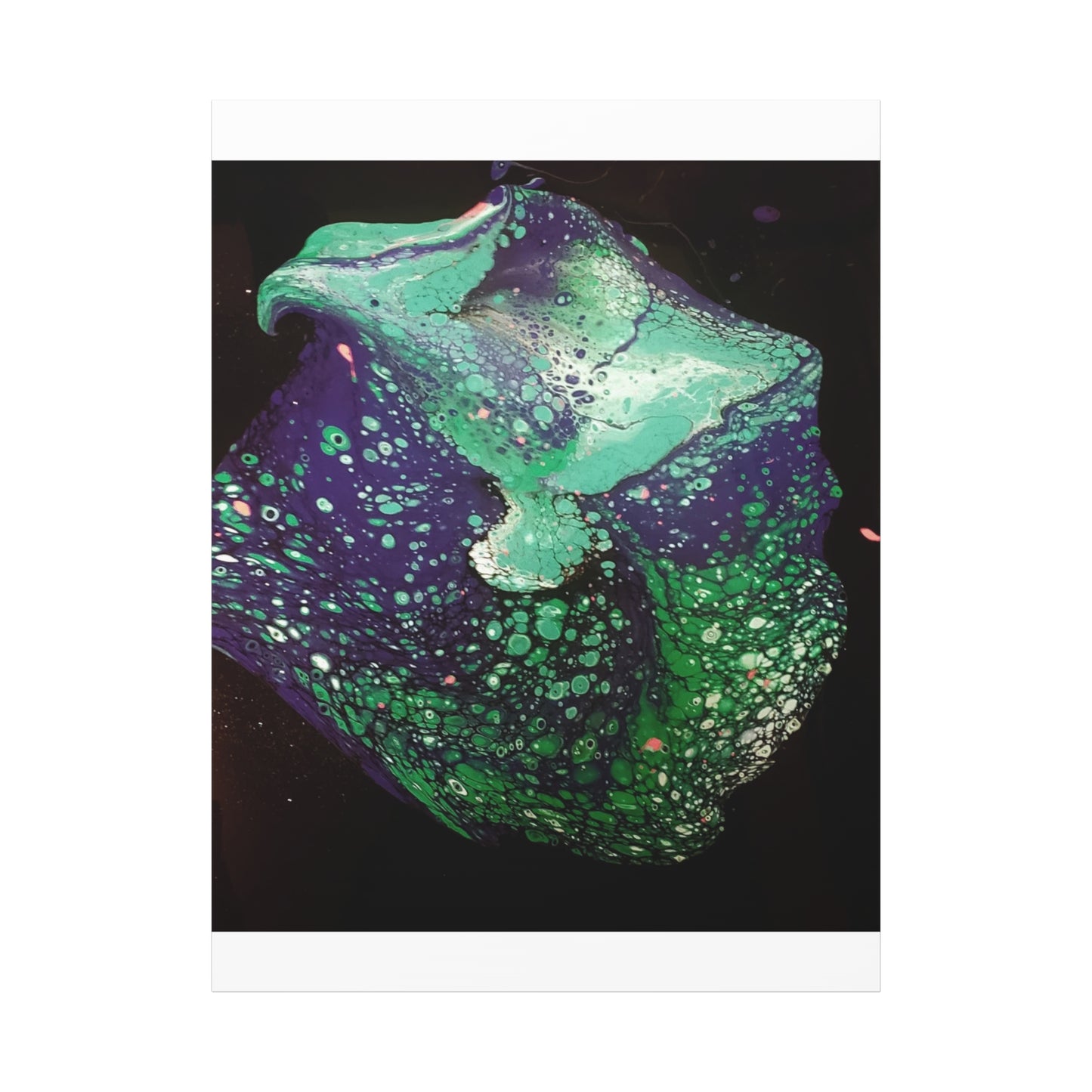 Abstract Green & Teal Fluid Art Canvas Print - Matte Stretched Wall Art