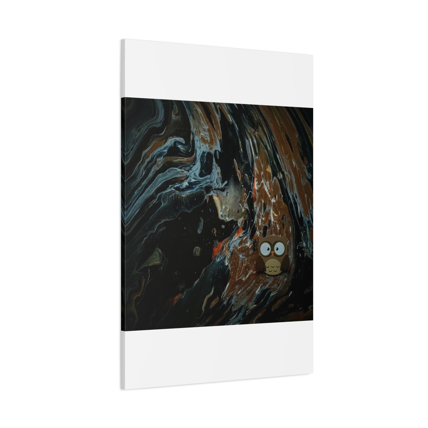 Abstract Swirl Owl Matte Canvas Print