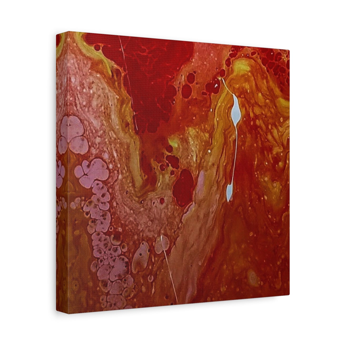 Abstract Red Fluid Art Canvas Print — Matte Stretched Wall Art