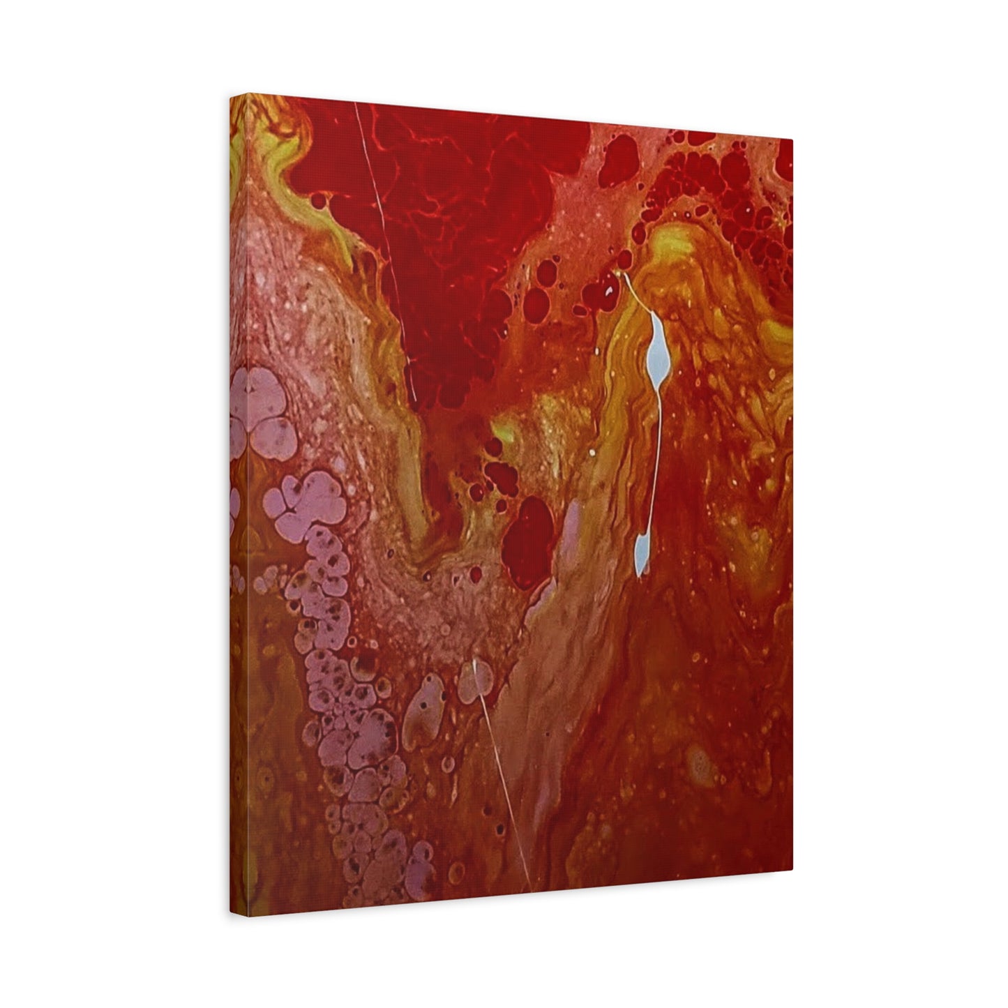 Abstract Red Fluid Art Canvas Print — Matte Stretched Wall Art