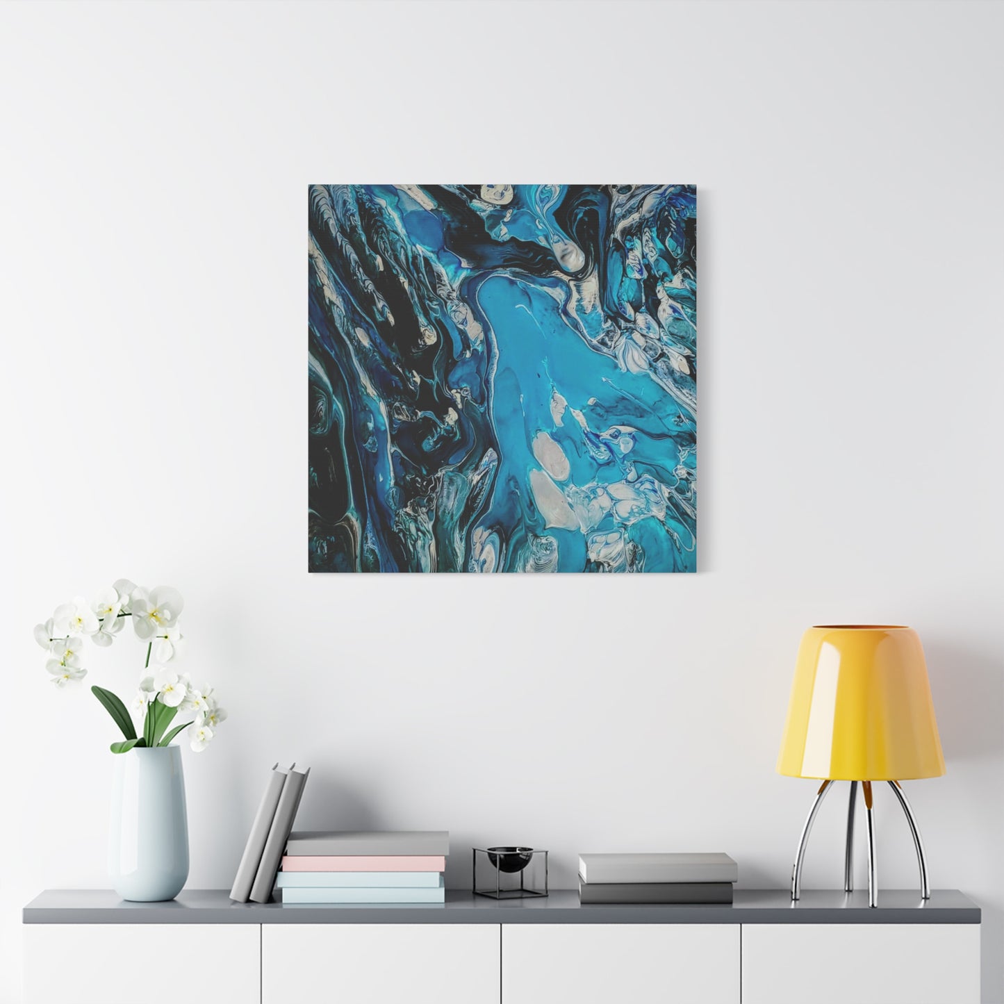 Blue Ocean Abstract Matte Canvas Print — Stretched Wall Art