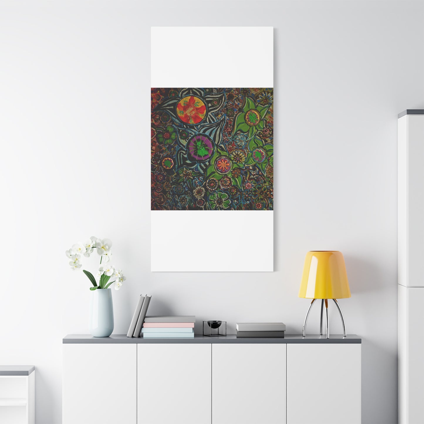 Urban_gardening-03 - Psychedelic Floral Canvas Print — Vibrant Abstract Garden Wall Art