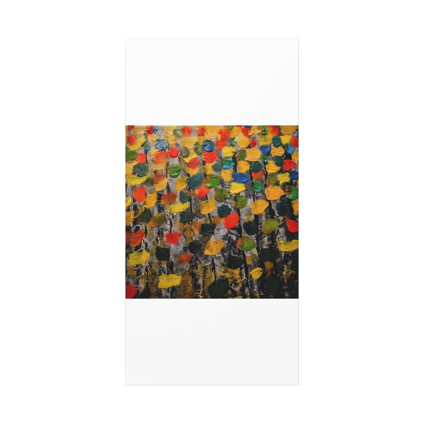 birch trees with color strokes - Abstract Color Bloom Matte Canvas Wall Art — Stretched 1.25"