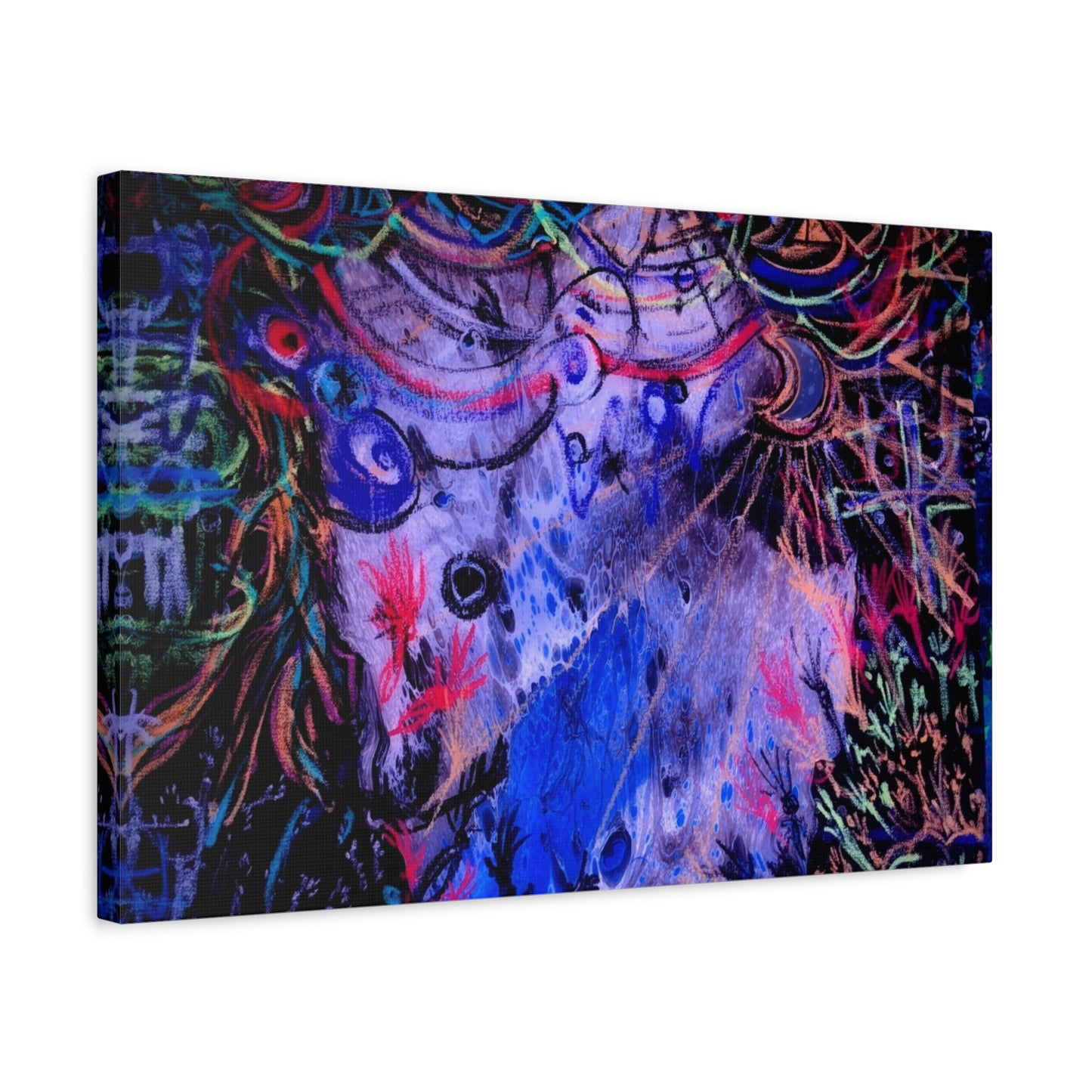 soul_extractions - Abstract Neon Canvas Art - Vibrant Psychedelic Wall Decor