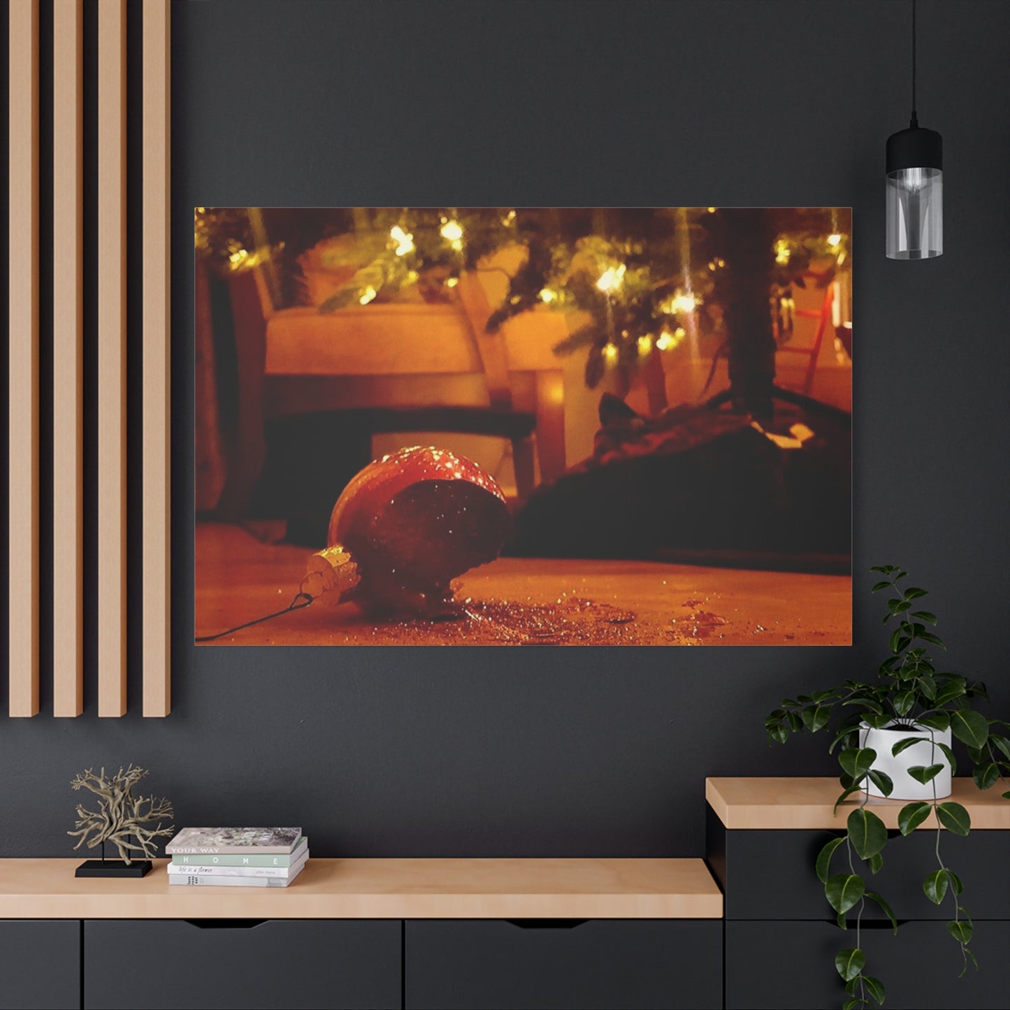 Christmas Tree Ornament Photo Canvas – Cozy Holiday Still Life Wall Art