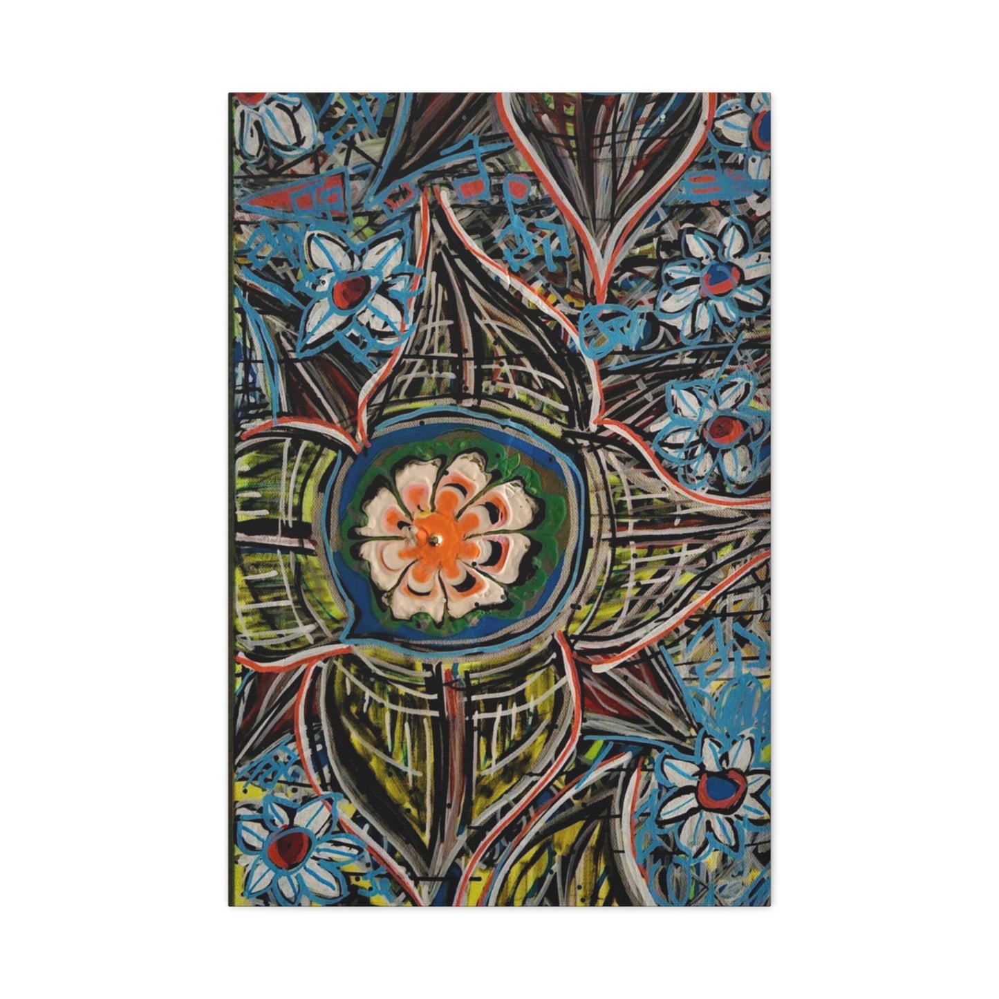 urban_gardening_02 - Abstract Floral Mandala Matte Canvas Print (Stretched 1.25")