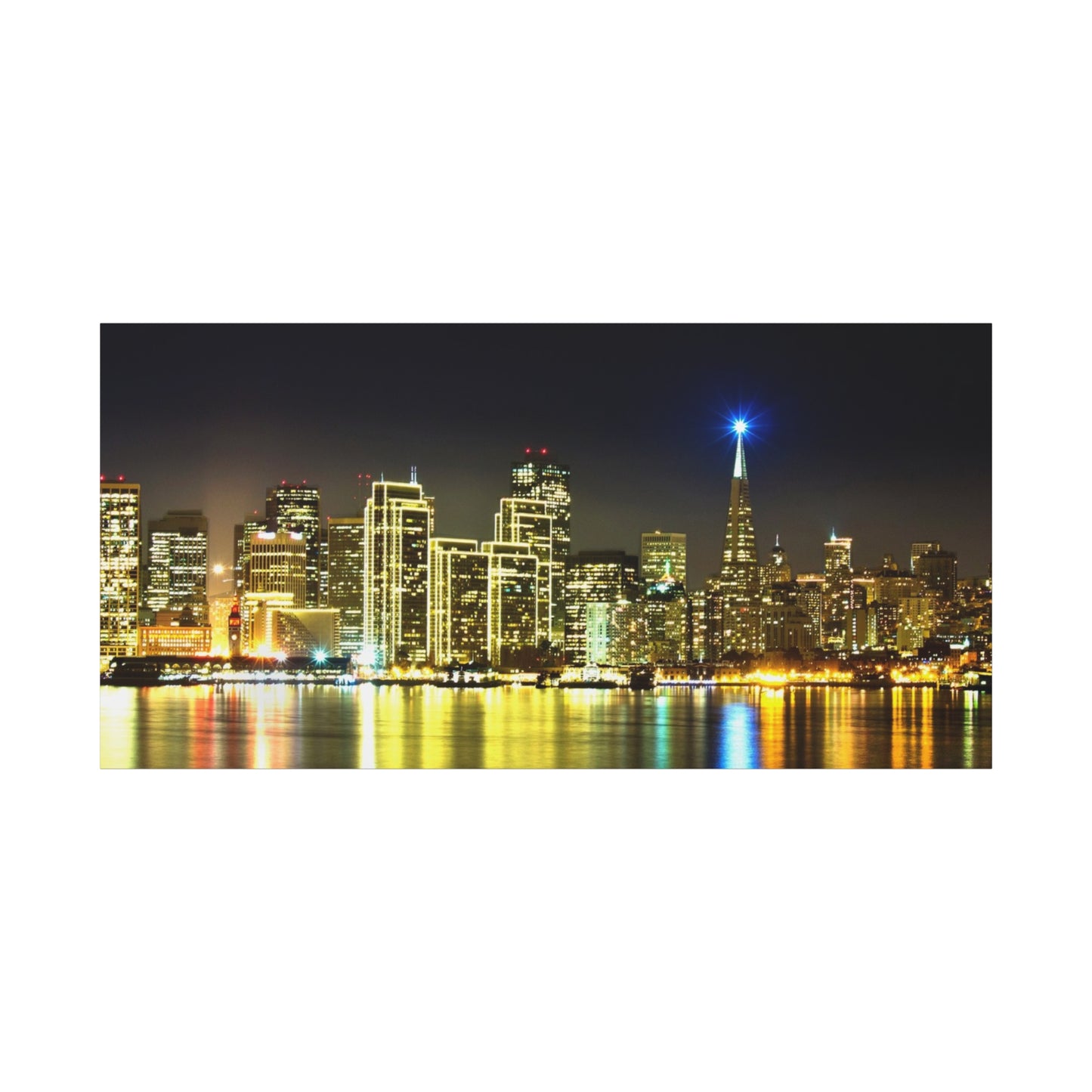 San Francisco Night Skyline Matte Canvas Print — Stretched 1.25"