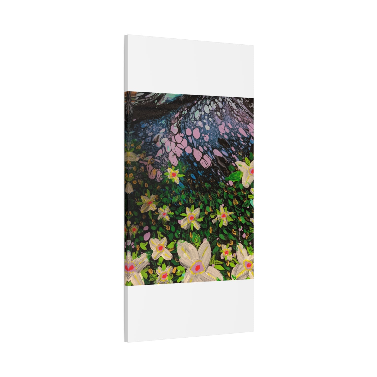 Floetrol&Flowers - Night Pour Garden Matte Canvas Print — Stretched Wall Art