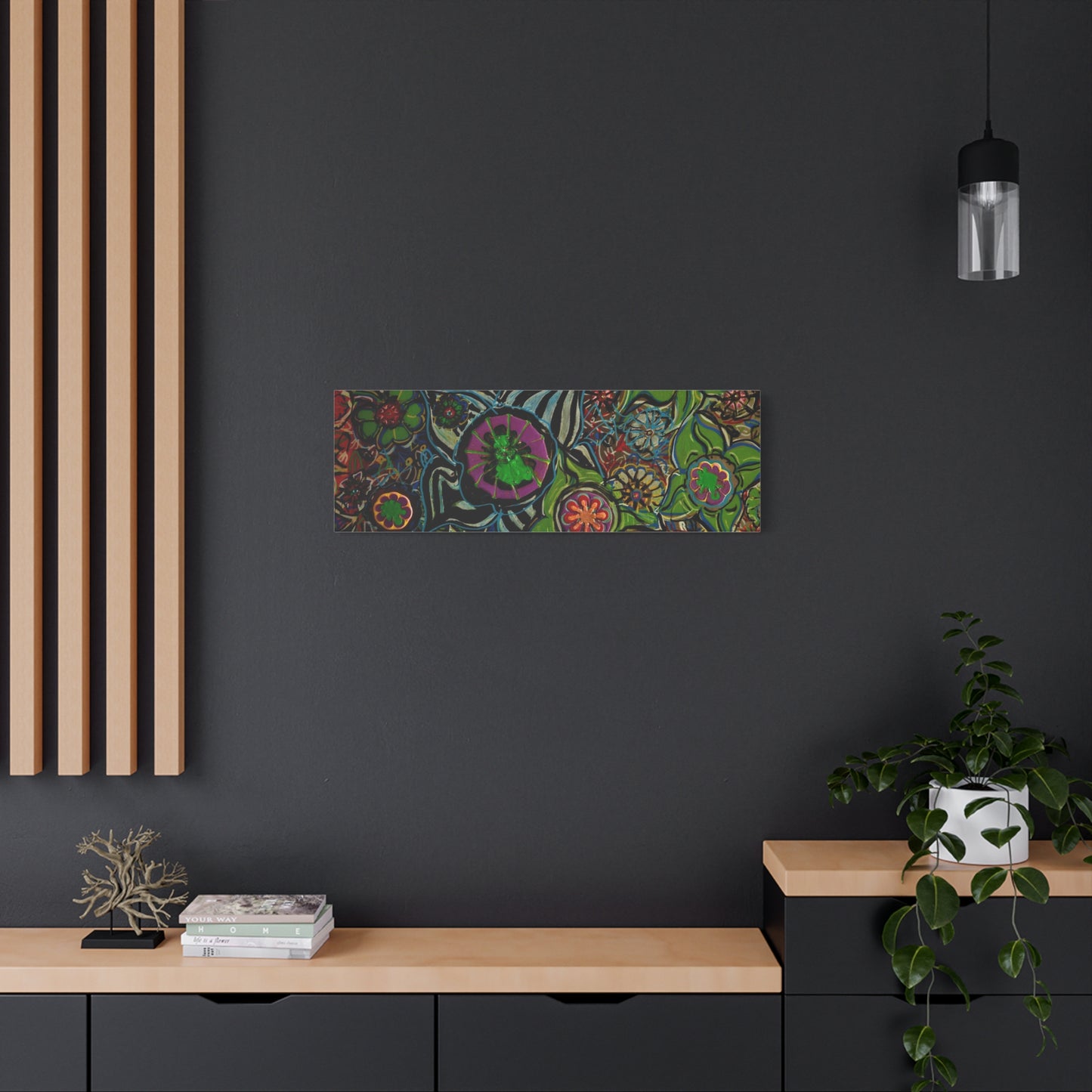 Urban_gardening-03 - Psychedelic Floral Canvas Print — Vibrant Abstract Garden Wall Art