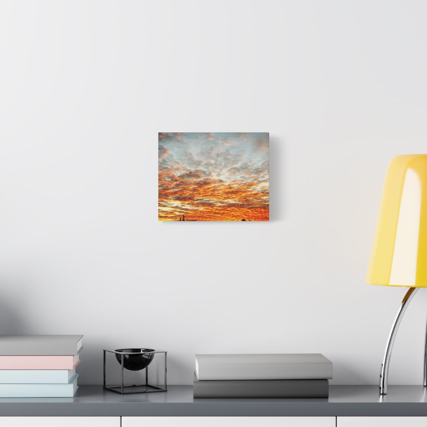 Sunset Sky Canvas Print — Orange Cloudscape Matte Stretched Wall Art