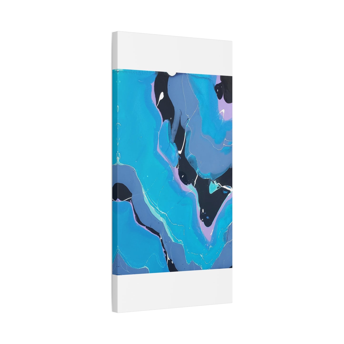 Abstract Blue Fluid Art Canvas Print — Matte Stretched Wall Art 1.25"