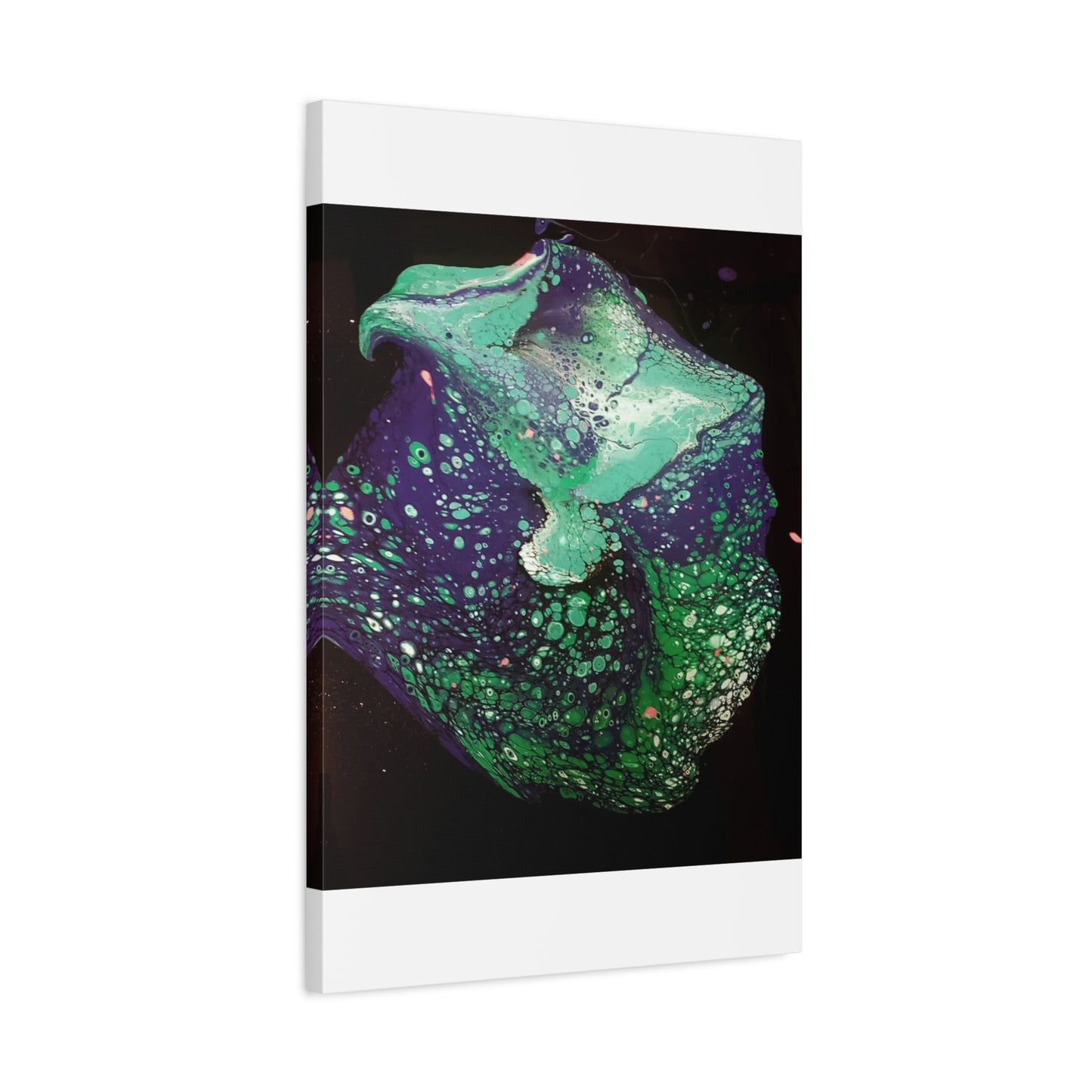 Abstract Green & Teal Fluid Art Canvas Print - Matte Stretched Wall Art
