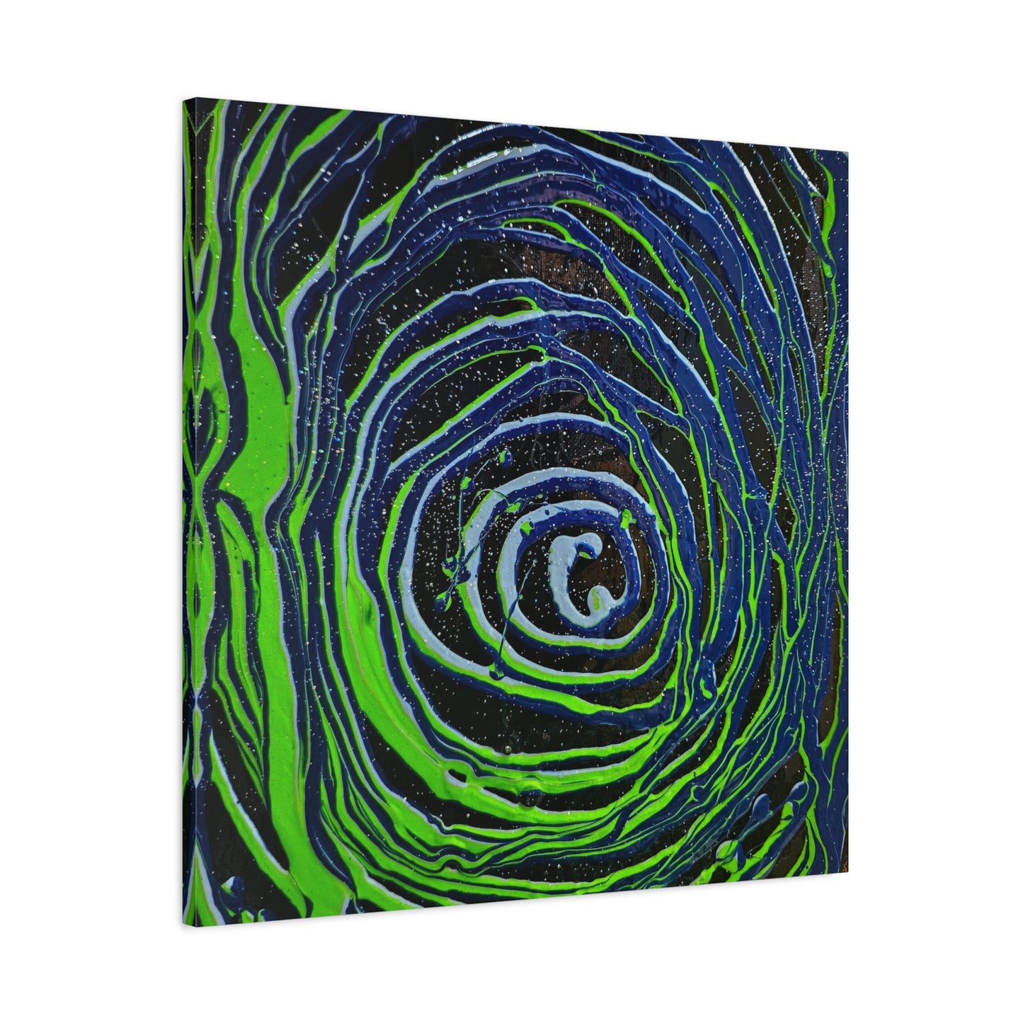 Abstract Green Swirl Matte Canvas Art — Stretched 1.25" Wall Décor