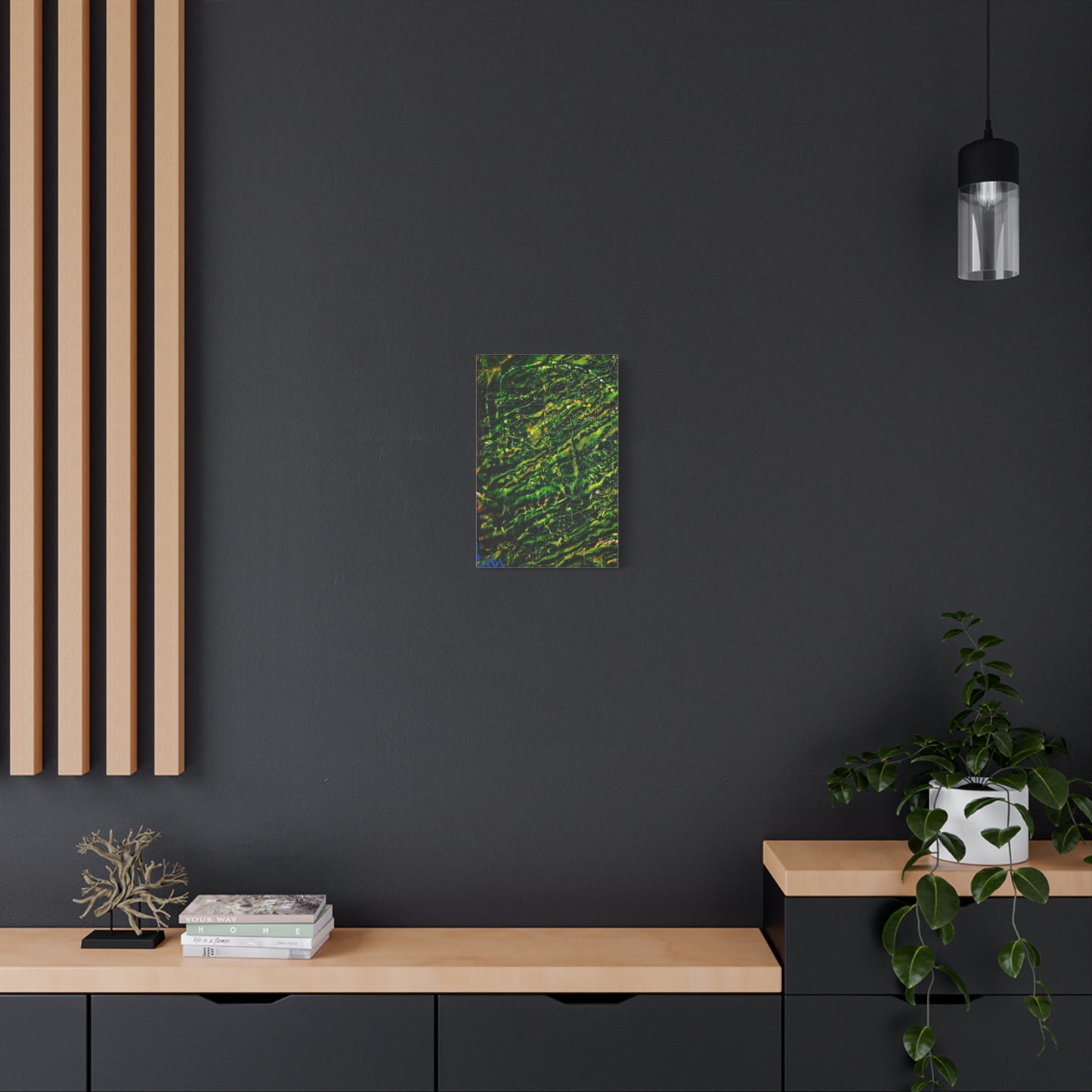 Confessions - Abstract Green Texture Canvas - Matte Stretched Wall Art