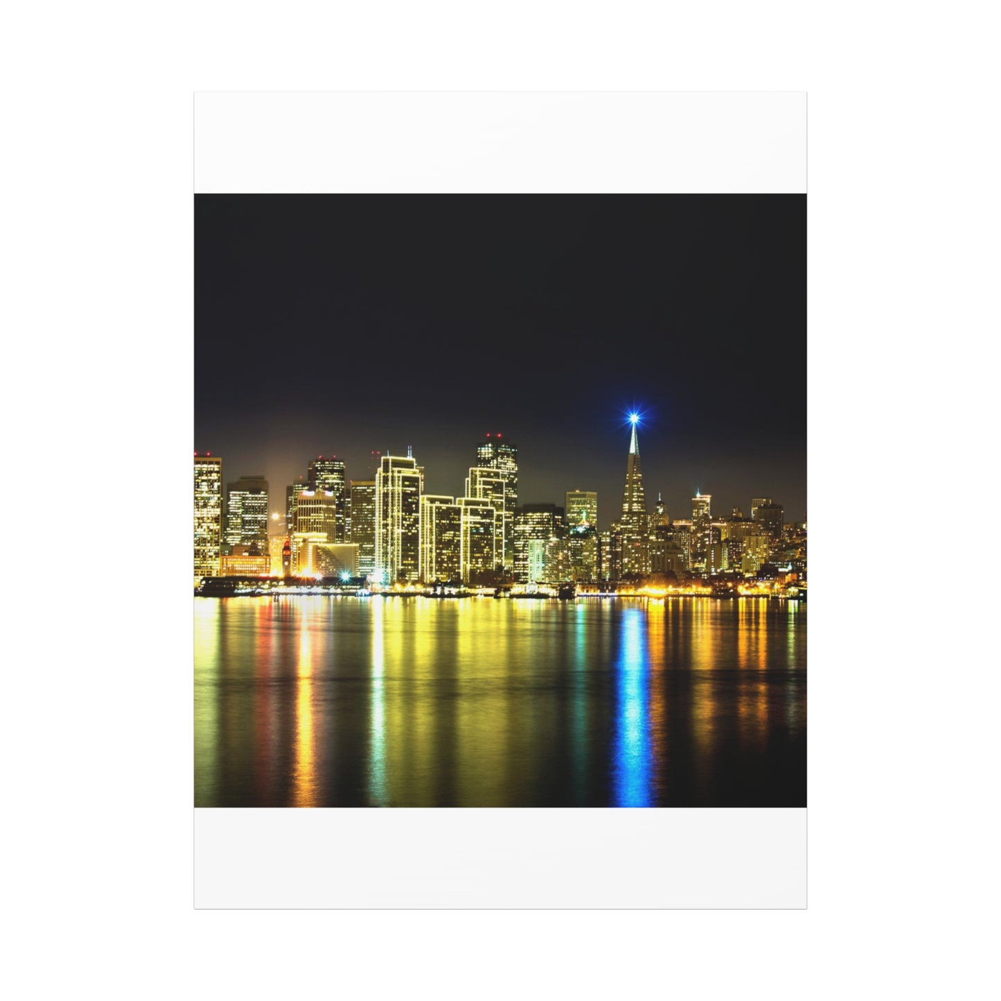 San Francisco Night Skyline Matte Canvas Print — Stretched 1.25"