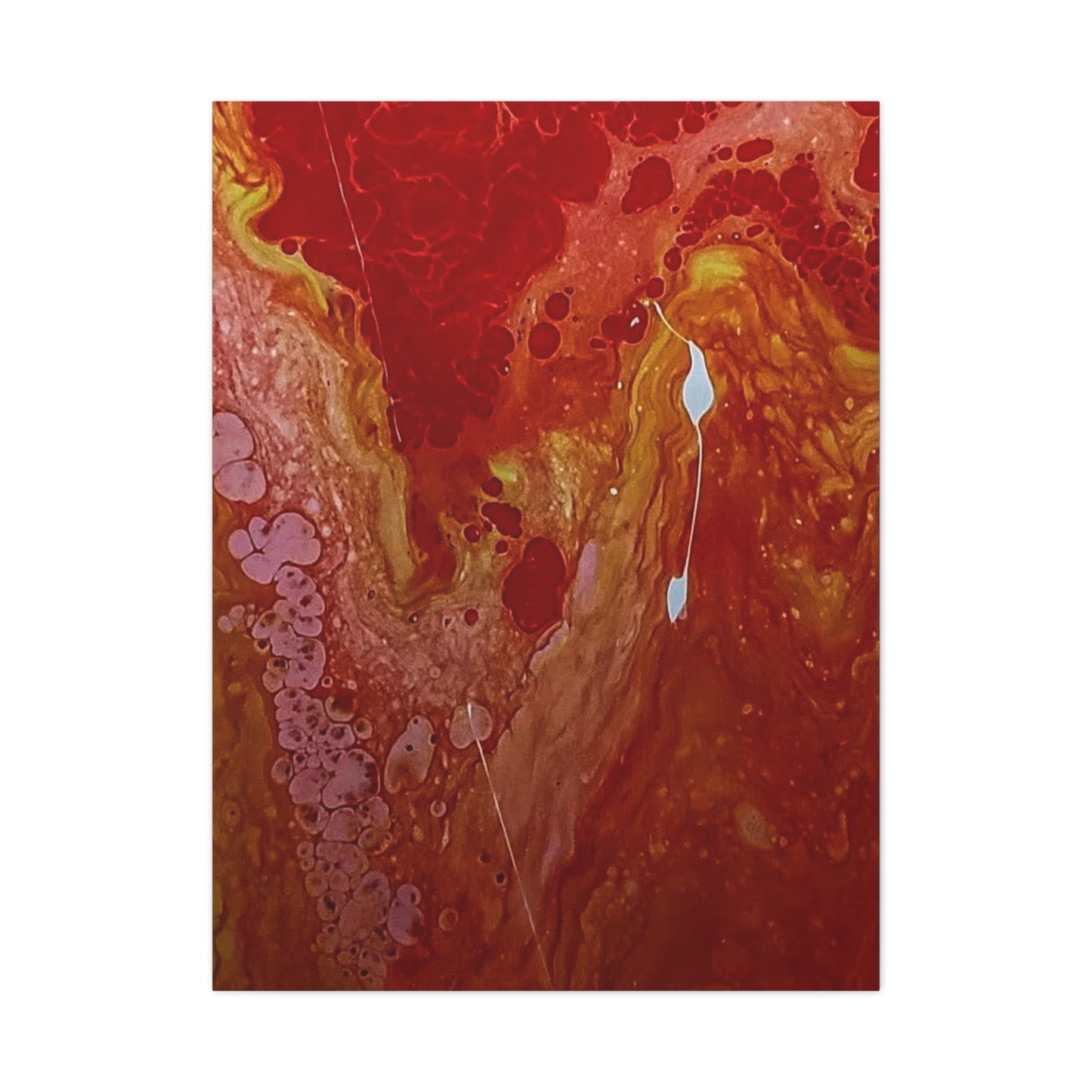 Abstract Red Fluid Art Canvas Print — Matte Stretched Wall Art