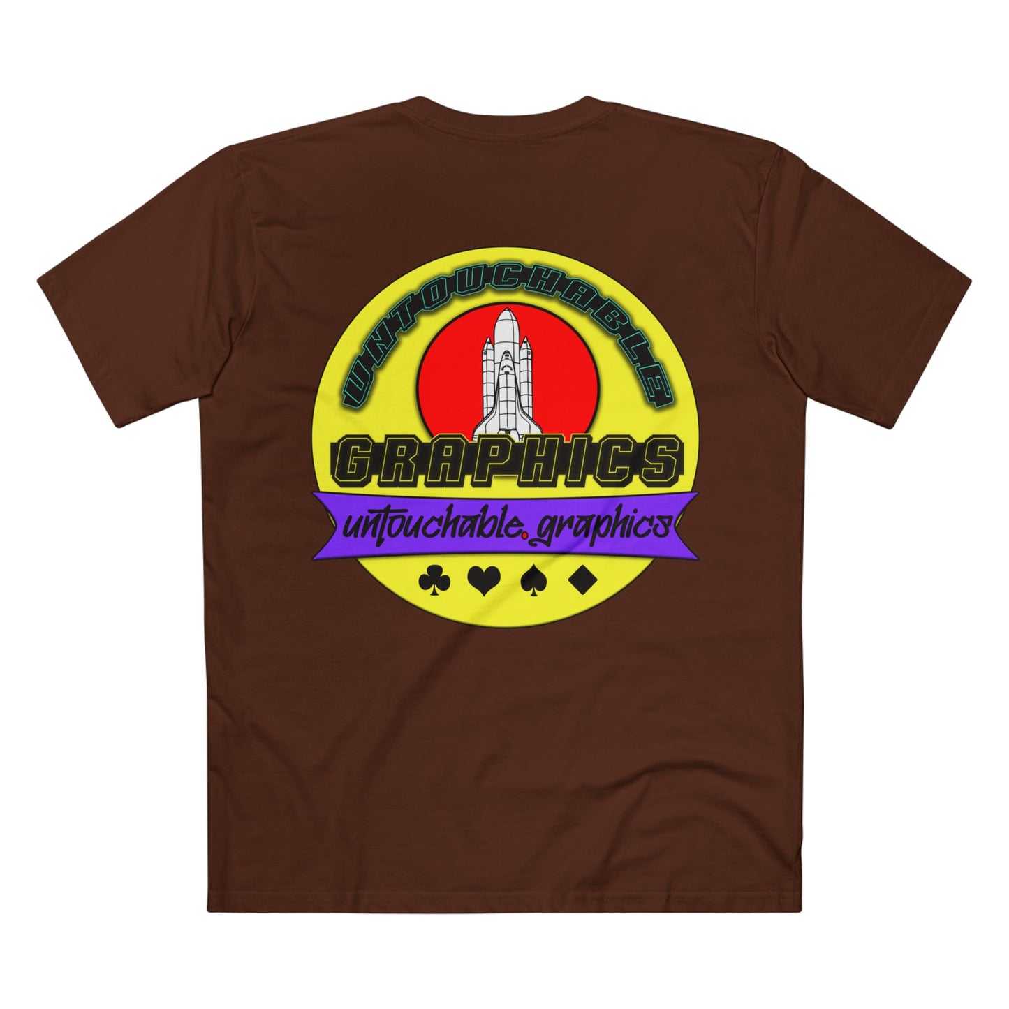 UFO Chest Pocket Tee — Retro Rocket Back Graphic Shirt