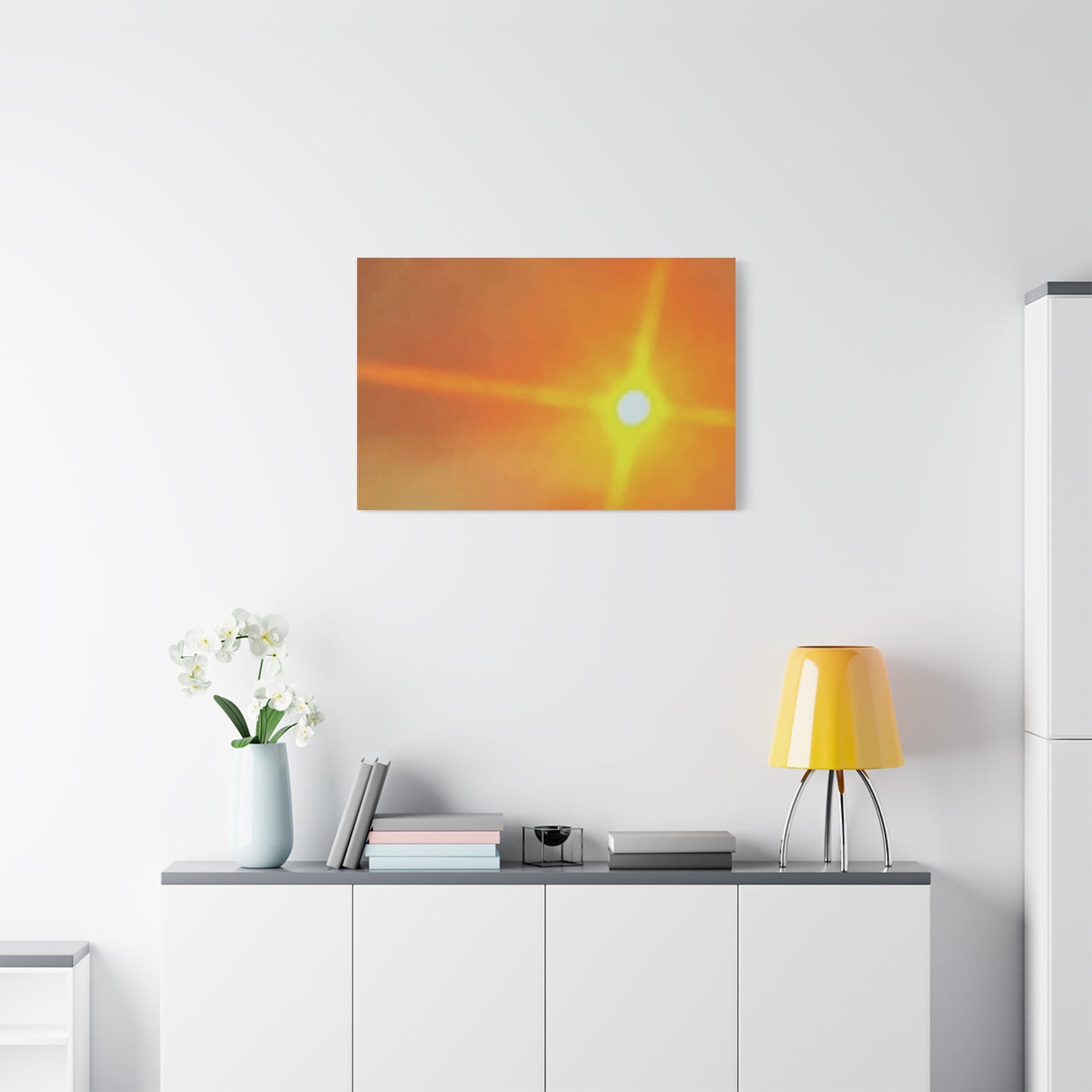 Sunburst Sunset Canvas Print — Warm Abstract Wall Art