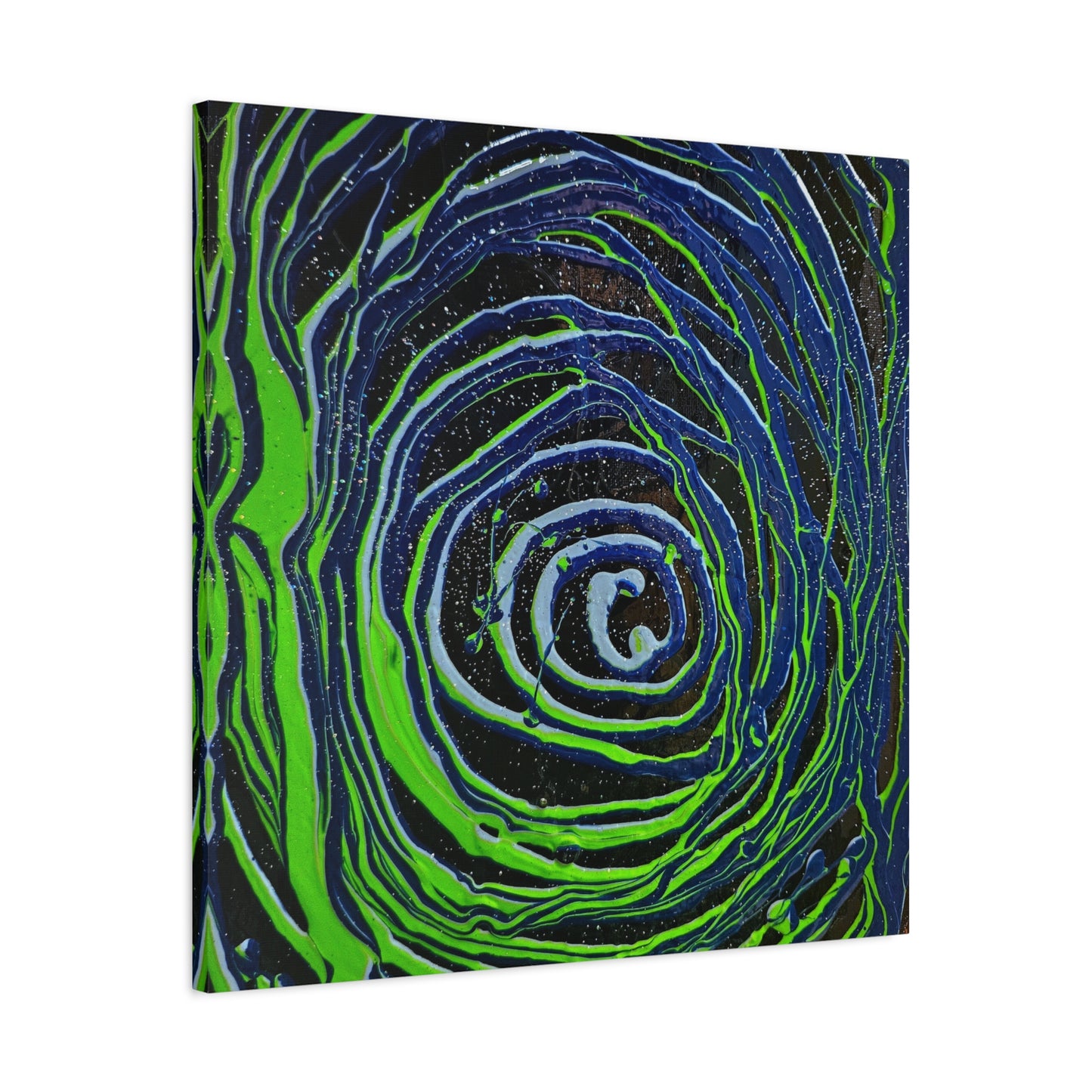 Abstract Green Swirl Matte Canvas Art — Stretched 1.25" Wall Décor