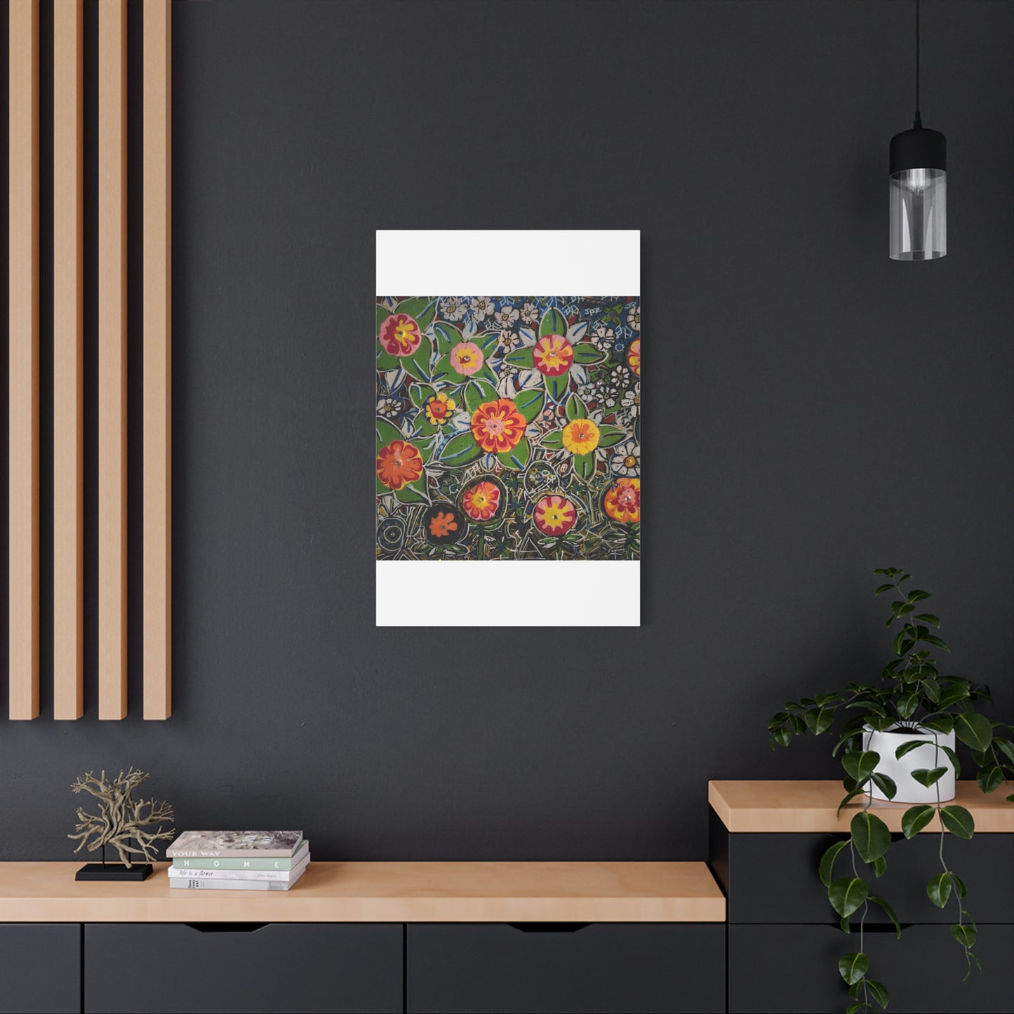 Urban_gardening-04 - Floral Pop Matte Stretched Canvas – Colorful Hand-Painted Garden Wall Art