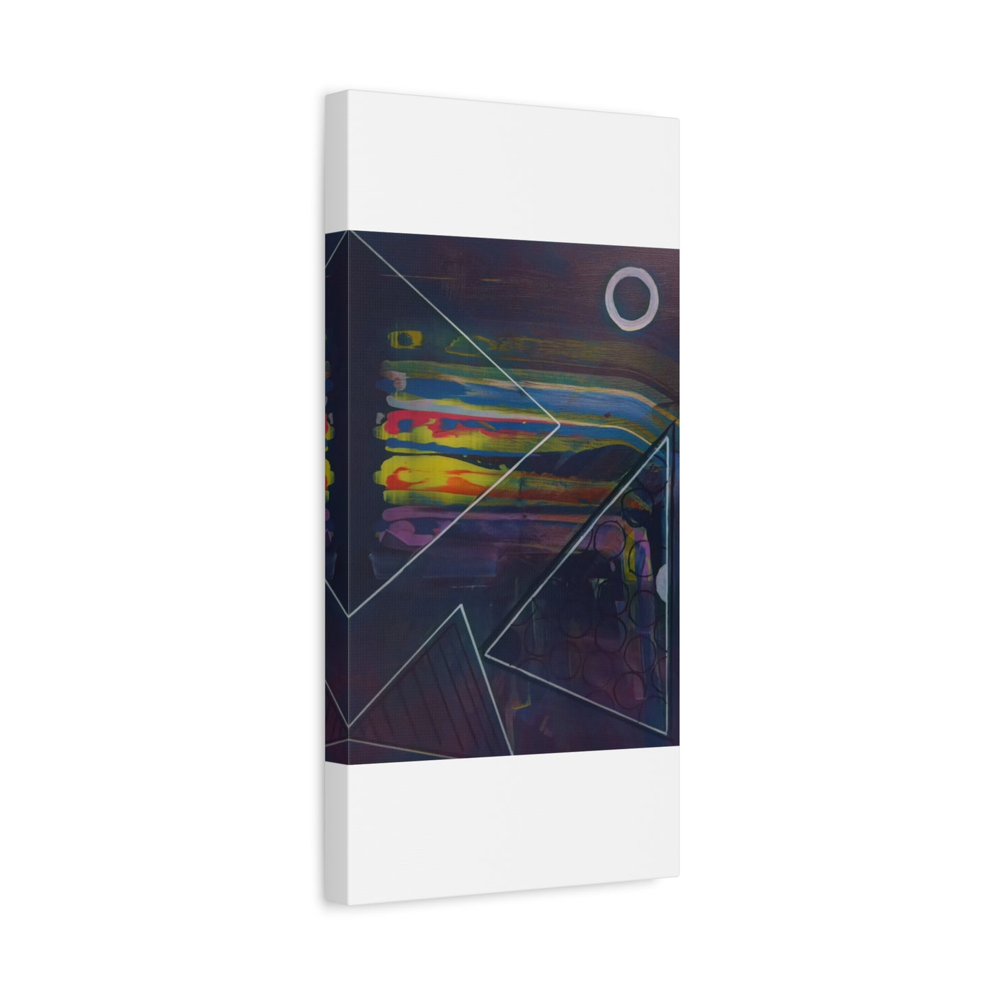 Abstract Geometric Canvas Art - 2025 astronomy – Colorful Drip Triangle Stretched Canvas
