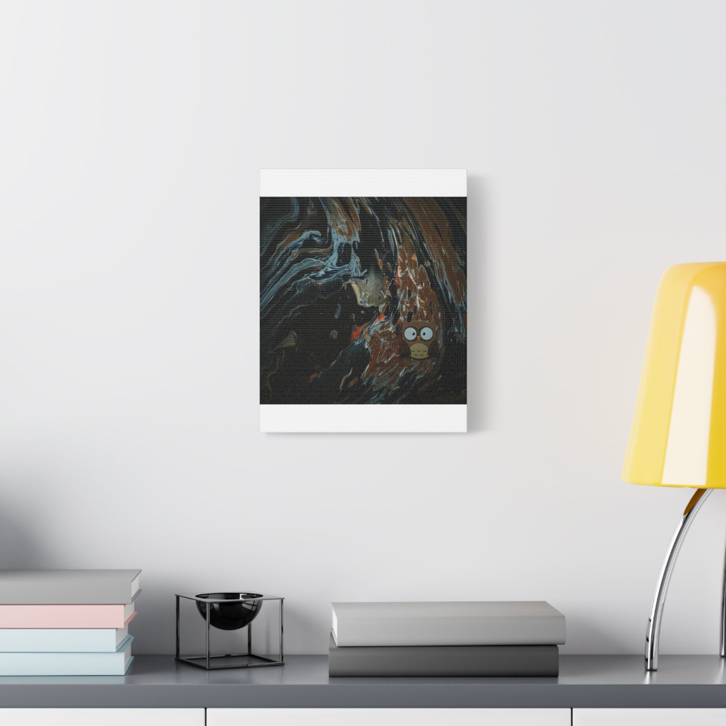 Abstract Swirl Owl Matte Canvas Print