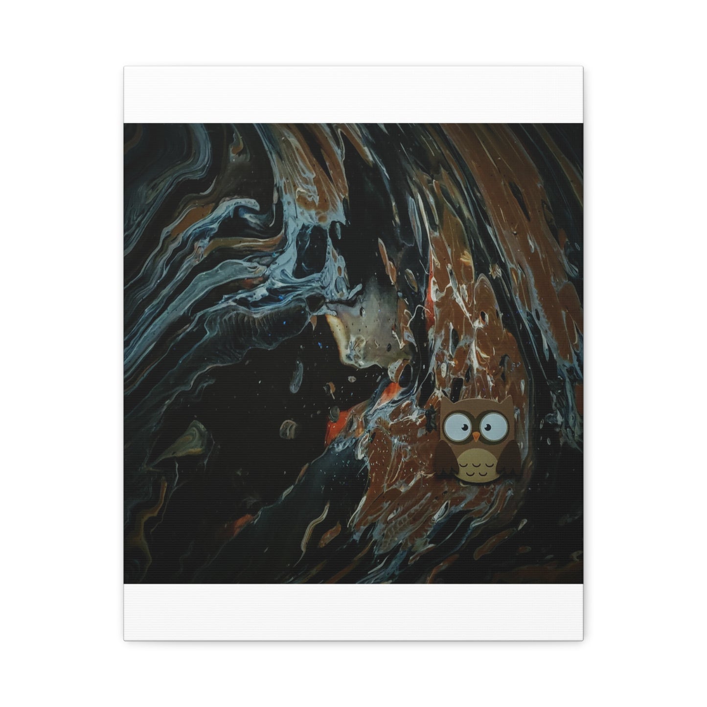 Abstract Swirl Owl Matte Canvas Print