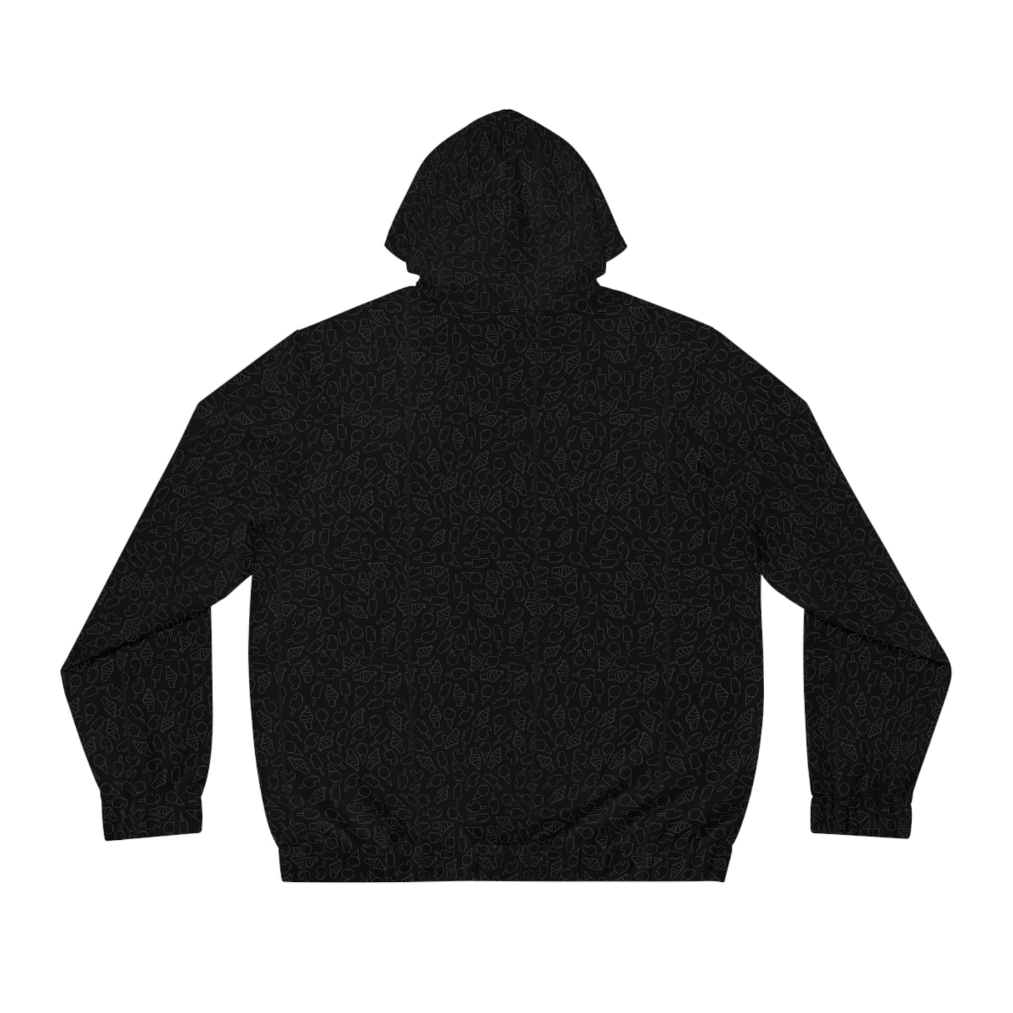 Black with ice-cream icons Full-Zip Hoodie – Men's Classic Zip-Up Hoodie
