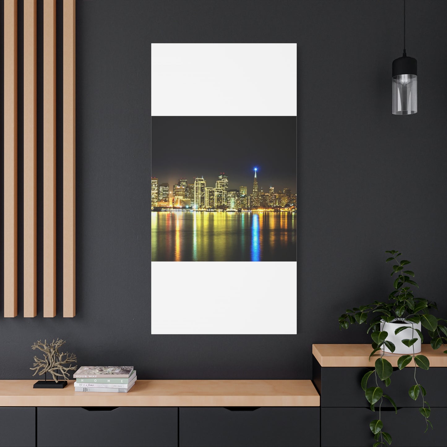 San Francisco Night Skyline Matte Canvas Print — Stretched 1.25"