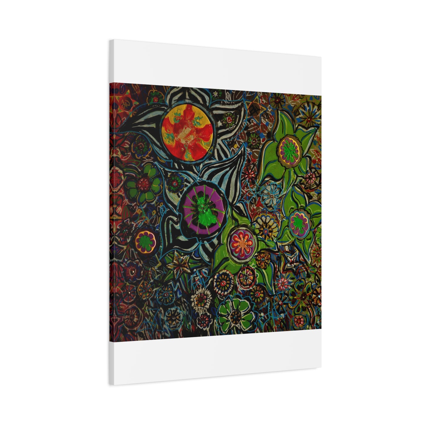 Urban_gardening-03 - Psychedelic Floral Canvas Print — Vibrant Abstract Garden Wall Art