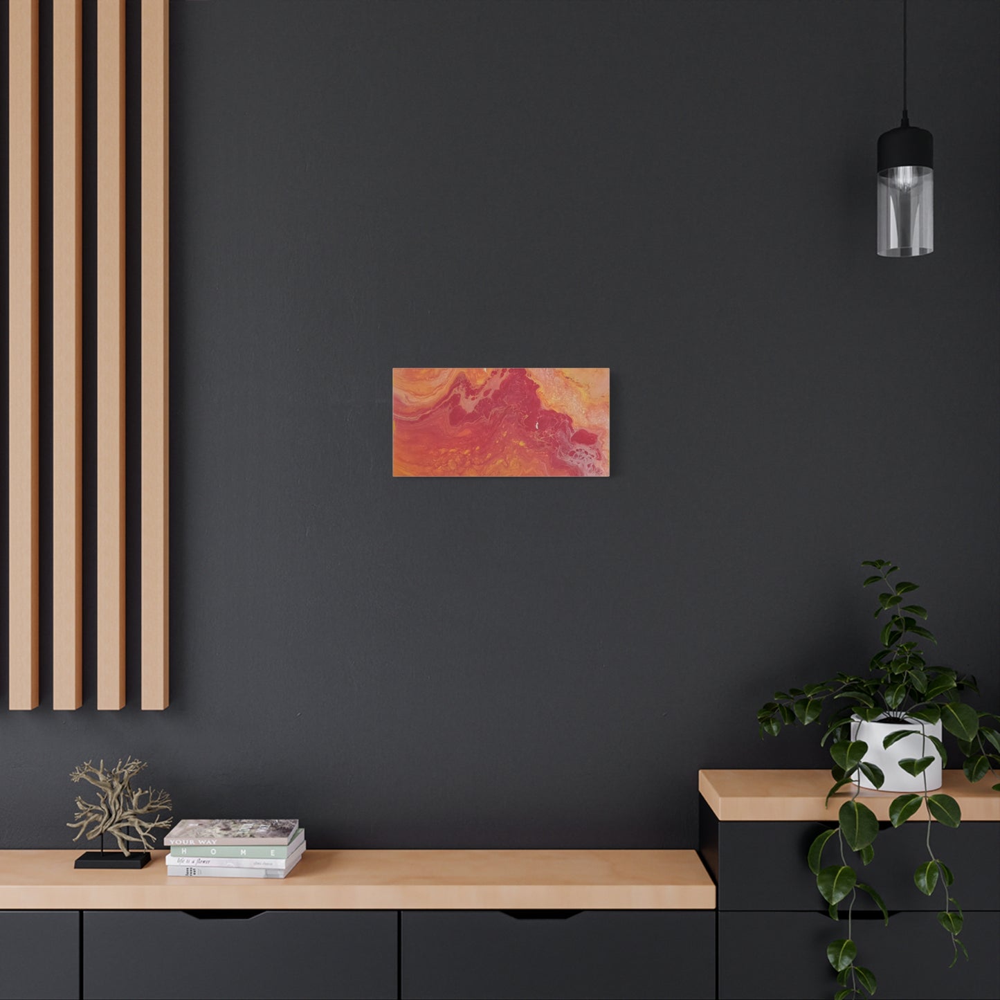 Abstract Pepto Popured - Sunset Swirl Matte Canvas Art - Stretched 1.25"