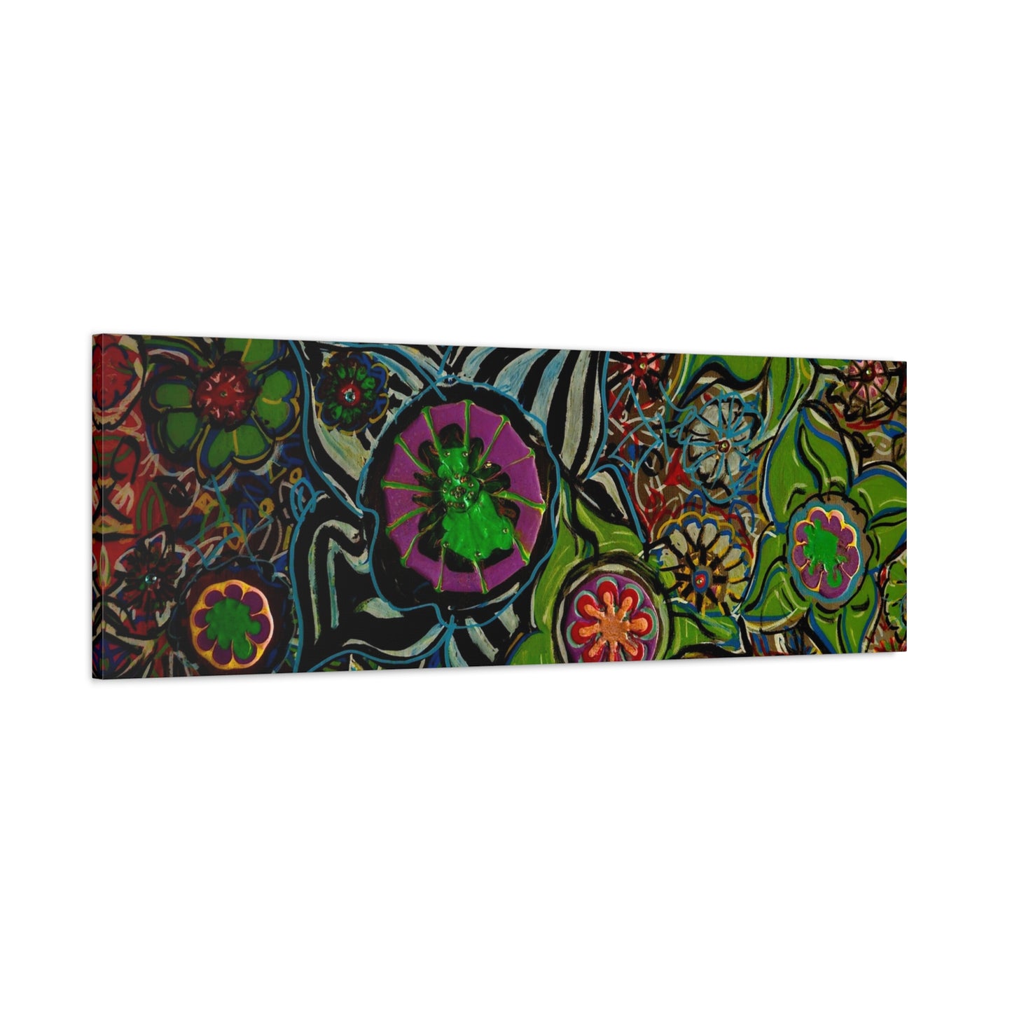 Urban_gardening-03 - Psychedelic Floral Canvas Print — Vibrant Abstract Garden Wall Art
