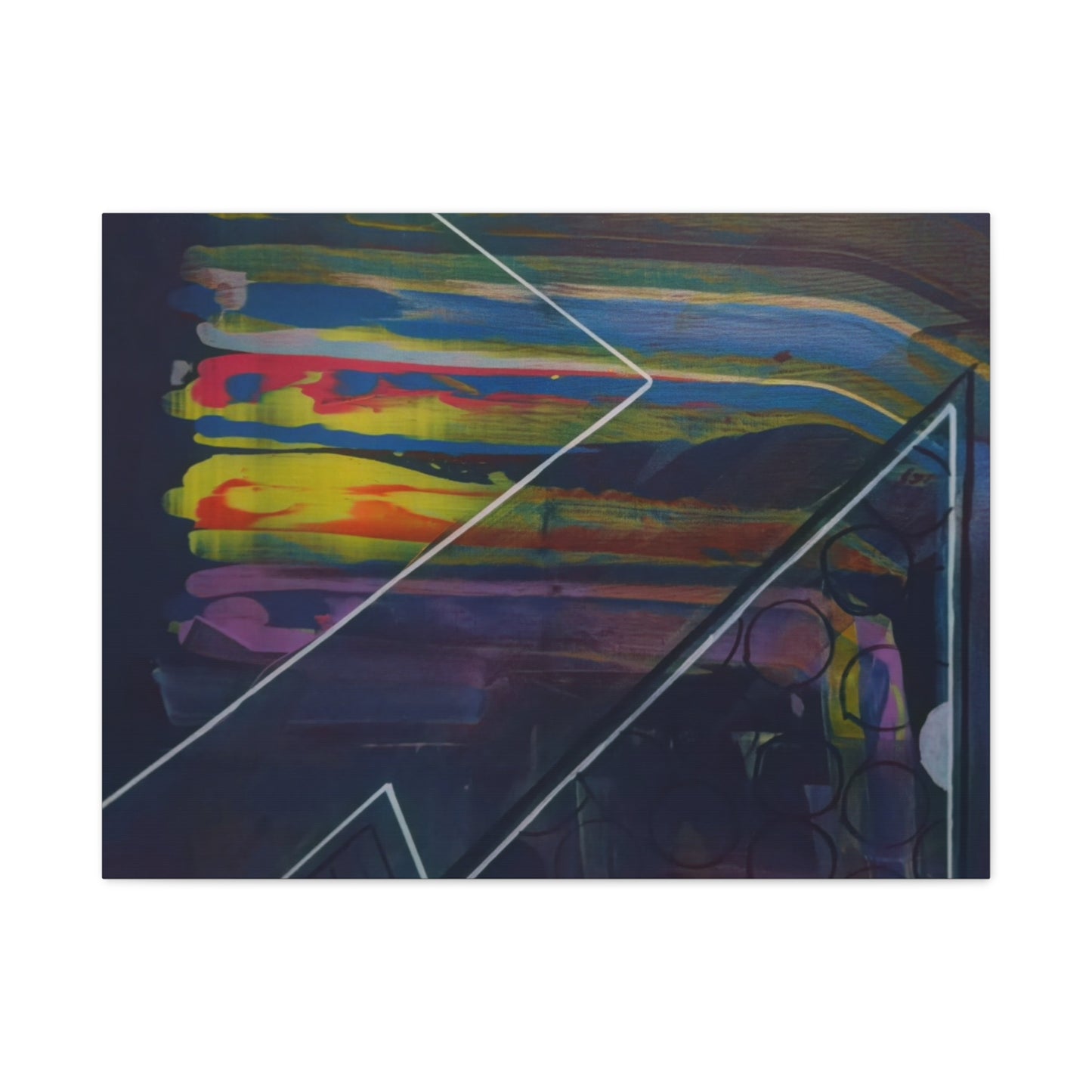 Abstract Geometric Canvas Art - 2025 astronomy – Colorful Drip Triangle Stretched Canvas