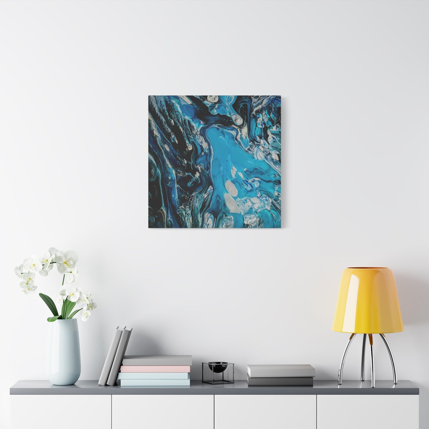 Blue Ocean Abstract Matte Canvas Print — Stretched Wall Art