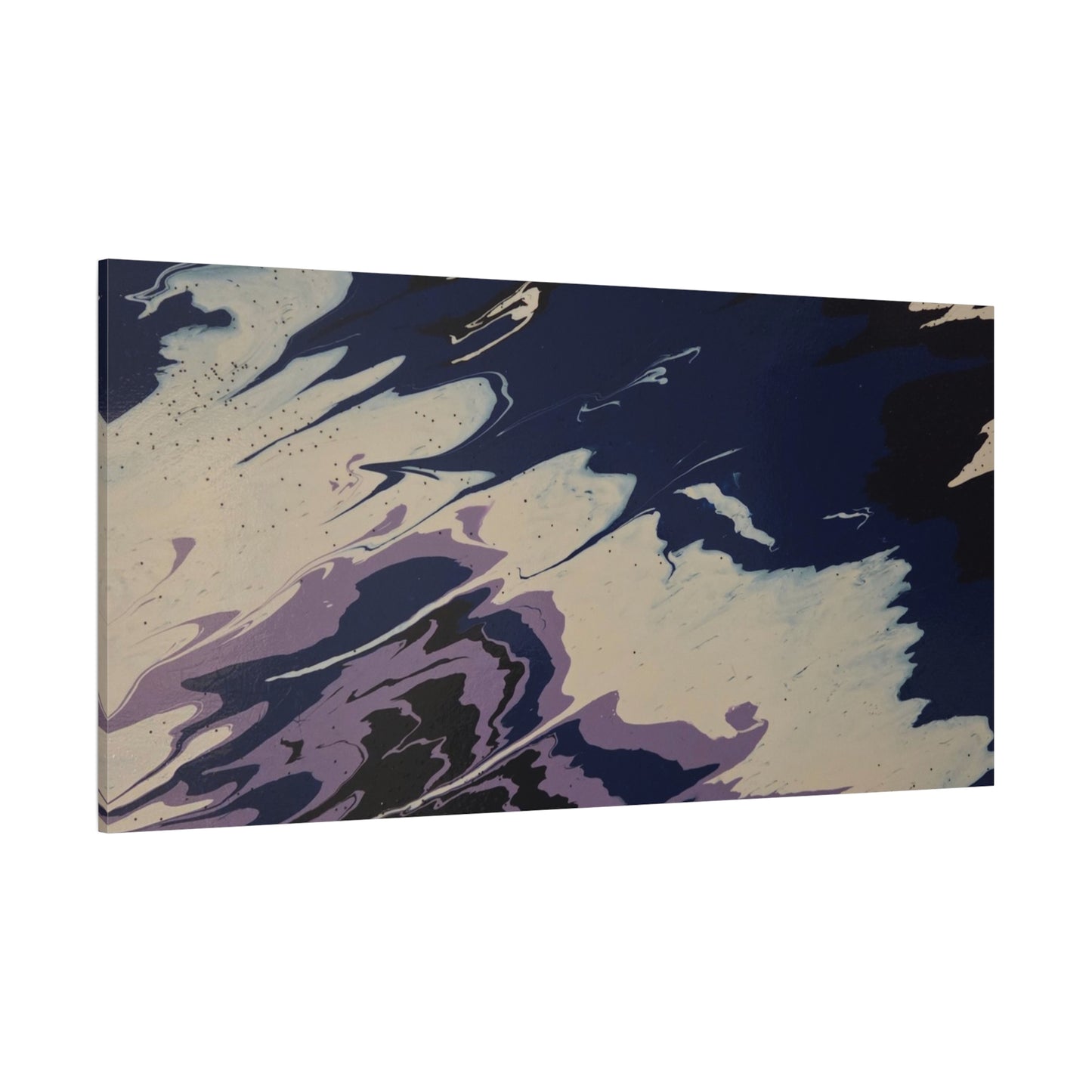 Abstract Navy & Lavender Wave Matte Stretched Canvas (1.25")