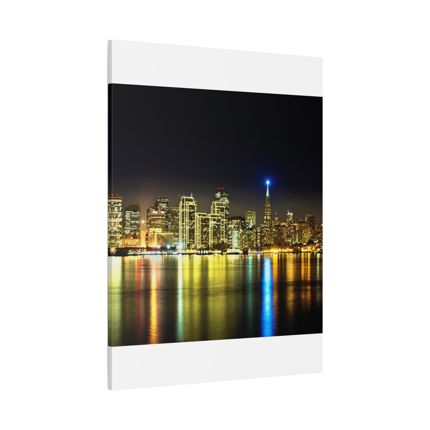 San Francisco Night Skyline Matte Canvas Print — Stretched 1.25"