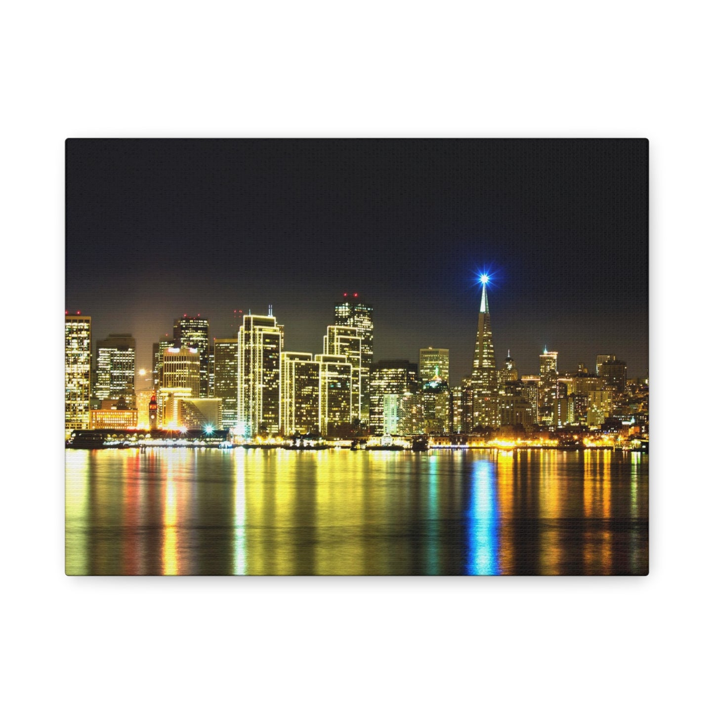 San Francisco Night Skyline Matte Canvas Print — Stretched 1.25"