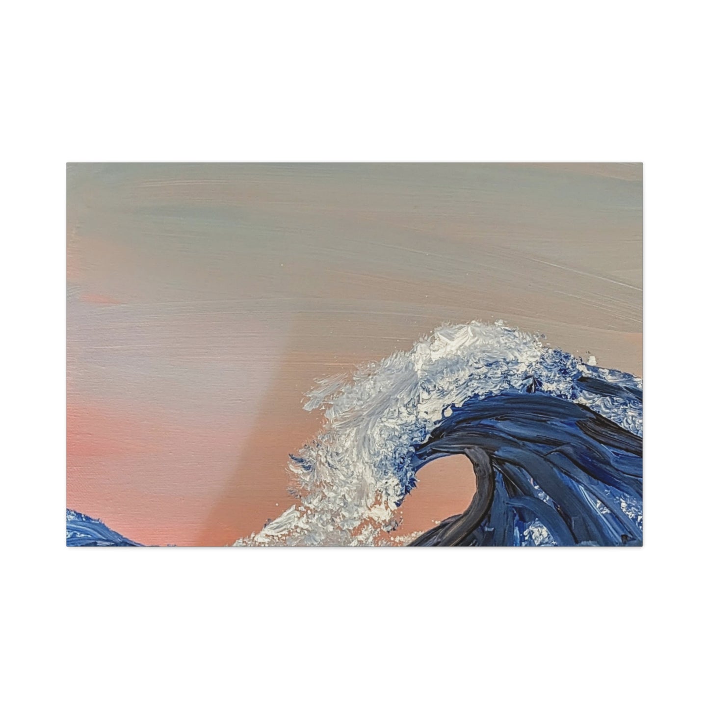 California_Coast - Ocean Wave Canvas Art — Blue Wave Seascape Matte Stretched Canvas