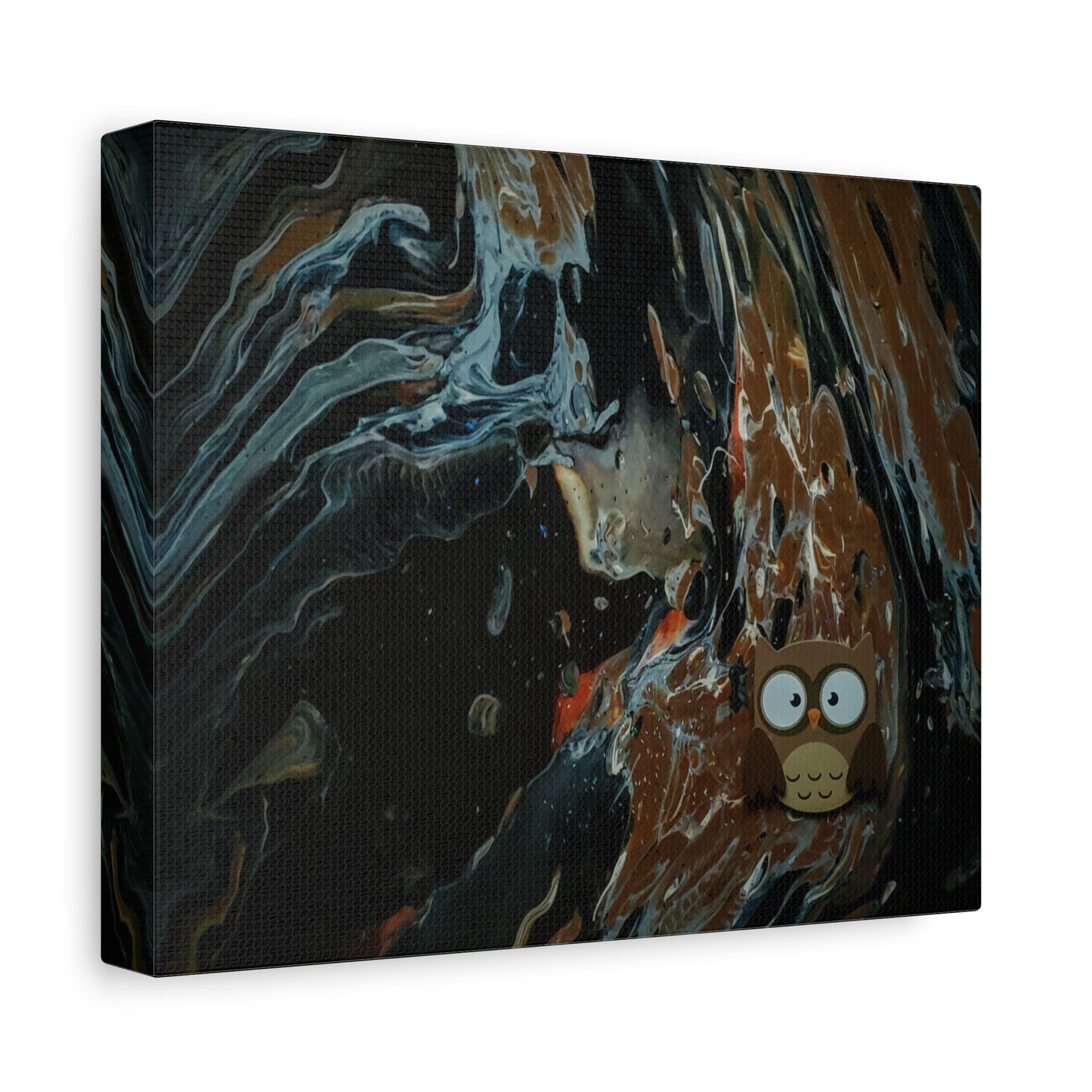 Abstract Swirl Owl Matte Canvas Print