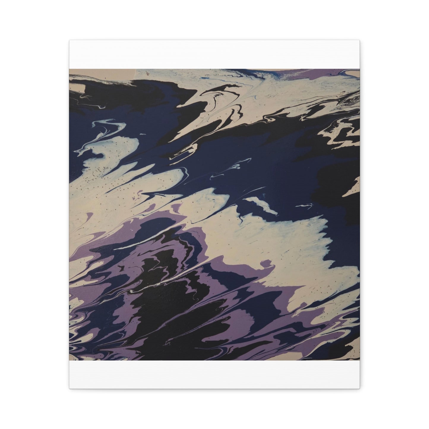 Abstract Navy & Lavender Wave Matte Stretched Canvas (1.25")
