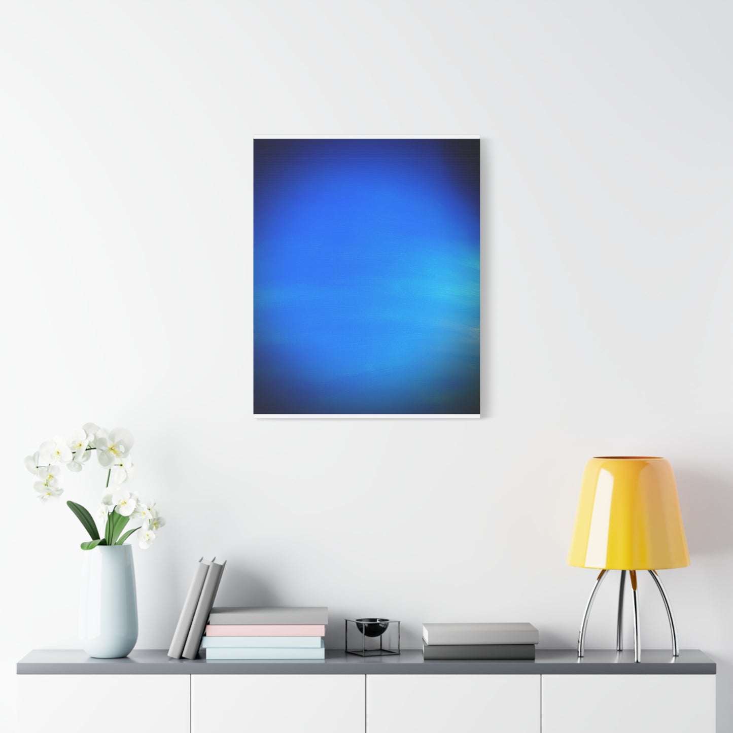 Blue Burst - Gradient Matte Canvas Print — Abstract Ocean Wall Art, Stretched 1.25"