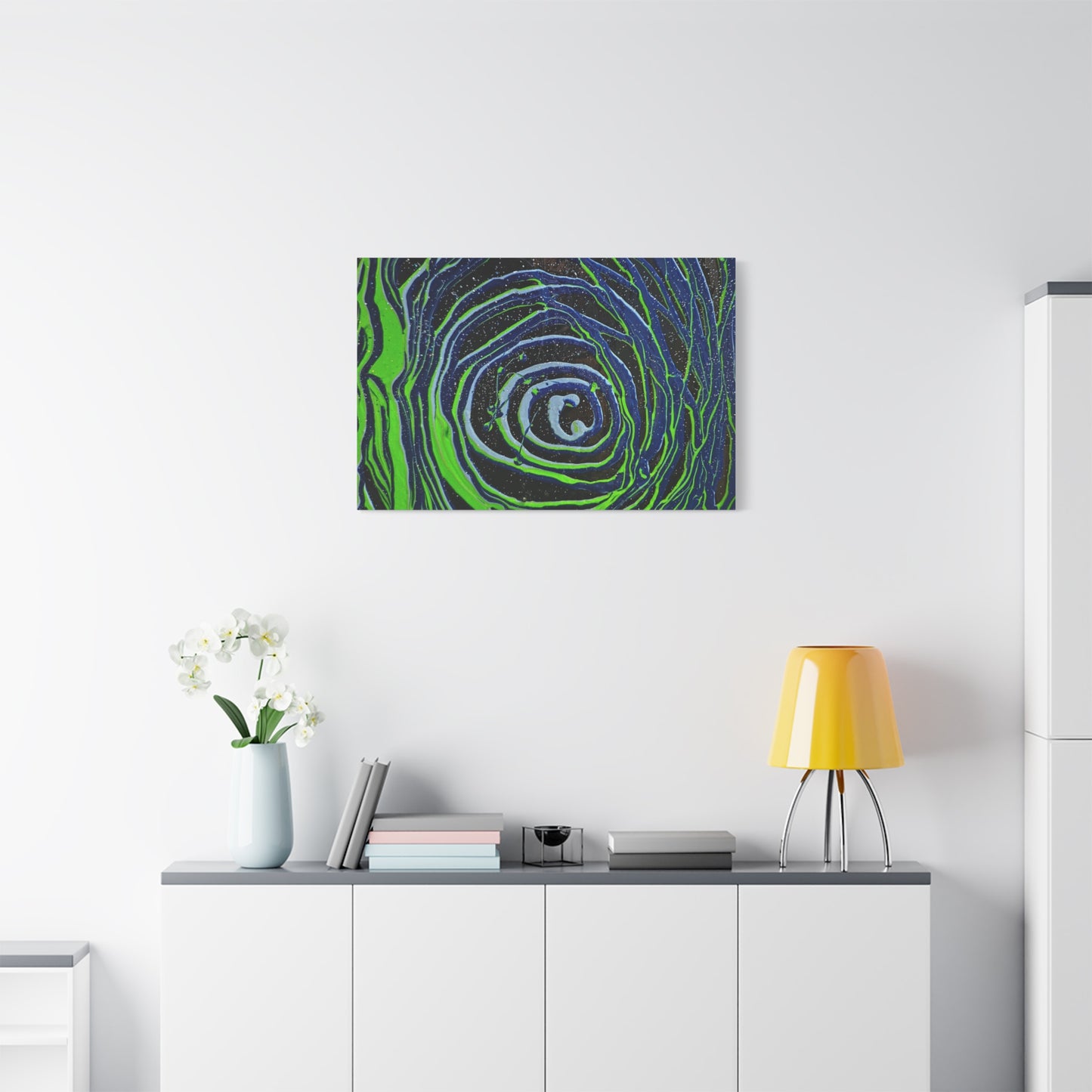 Abstract Green Swirl Matte Canvas Art — Stretched 1.25" Wall Décor