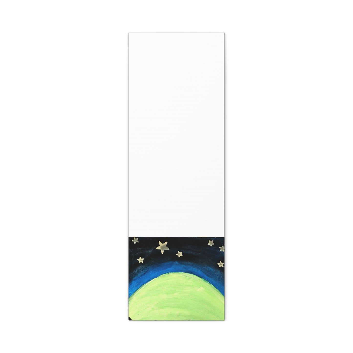 Green Moonrise Canvas Wall Art – Mountain Silhouette Nightscape