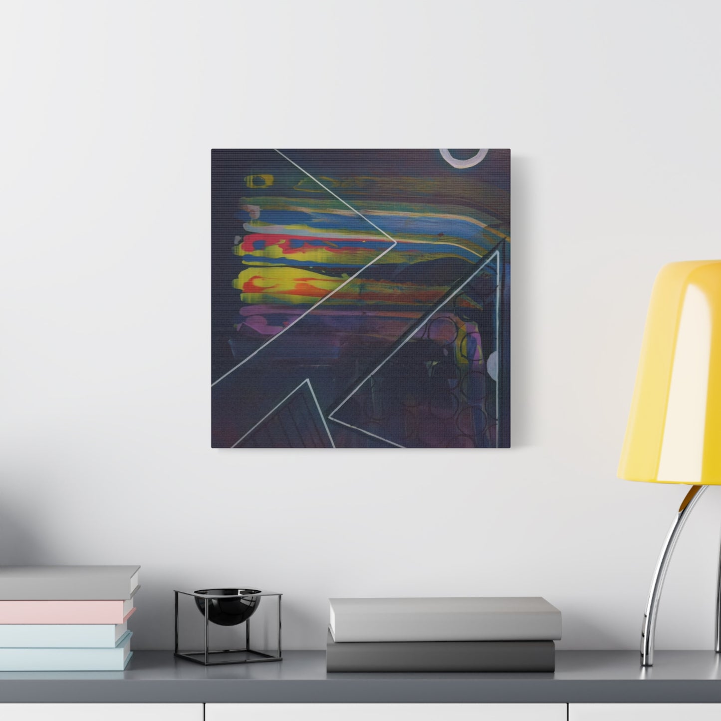 Abstract Geometric Canvas Art - 2025 astronomy – Colorful Drip Triangle Stretched Canvas